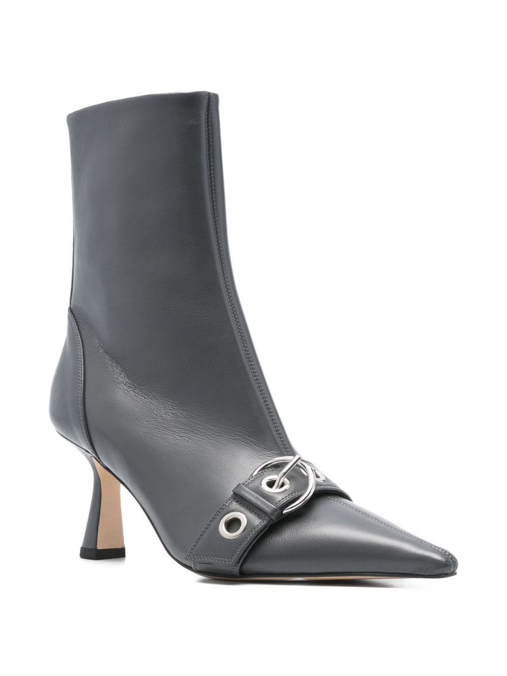 75mm buckle-detail pointed-toe boots - 2