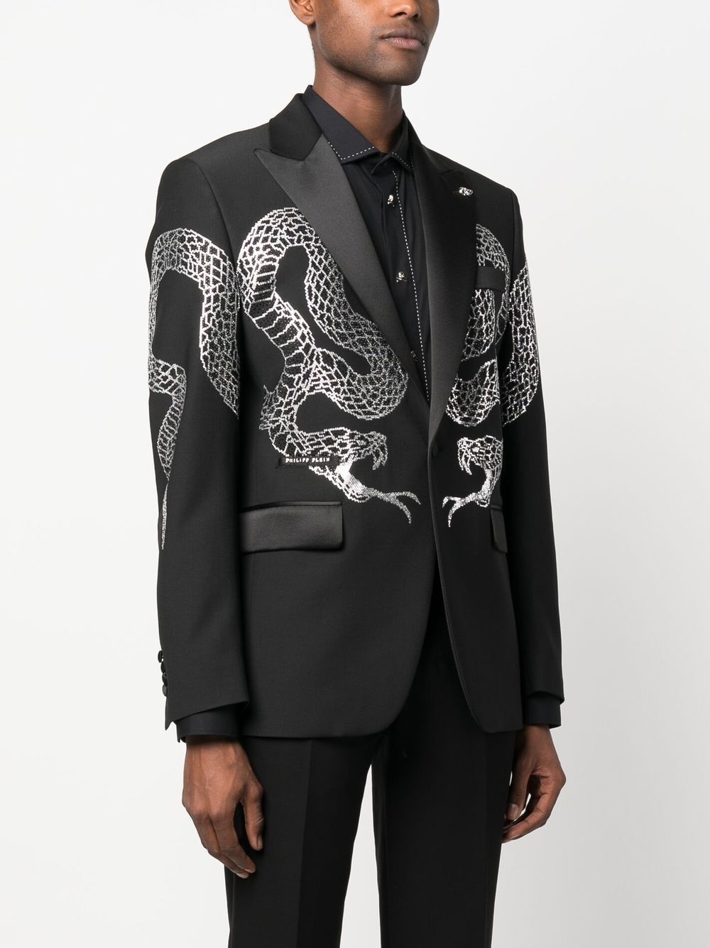 crystal-embellished single-breasted blazer - 3