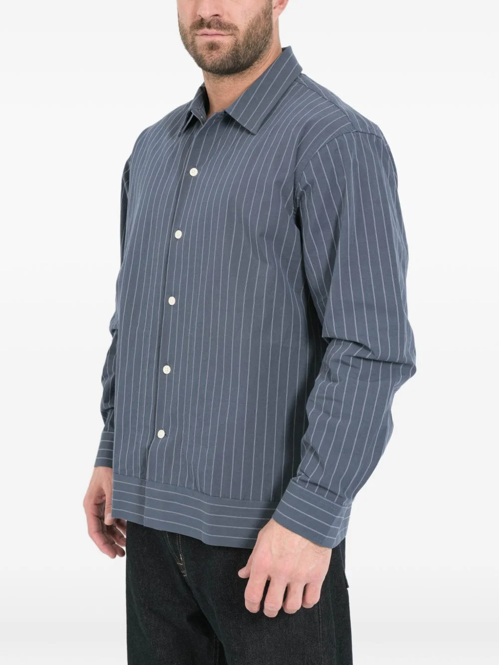 striped-pattern shirt - 1