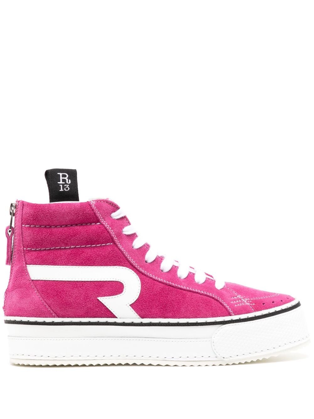 high-top suede sneakers - 1