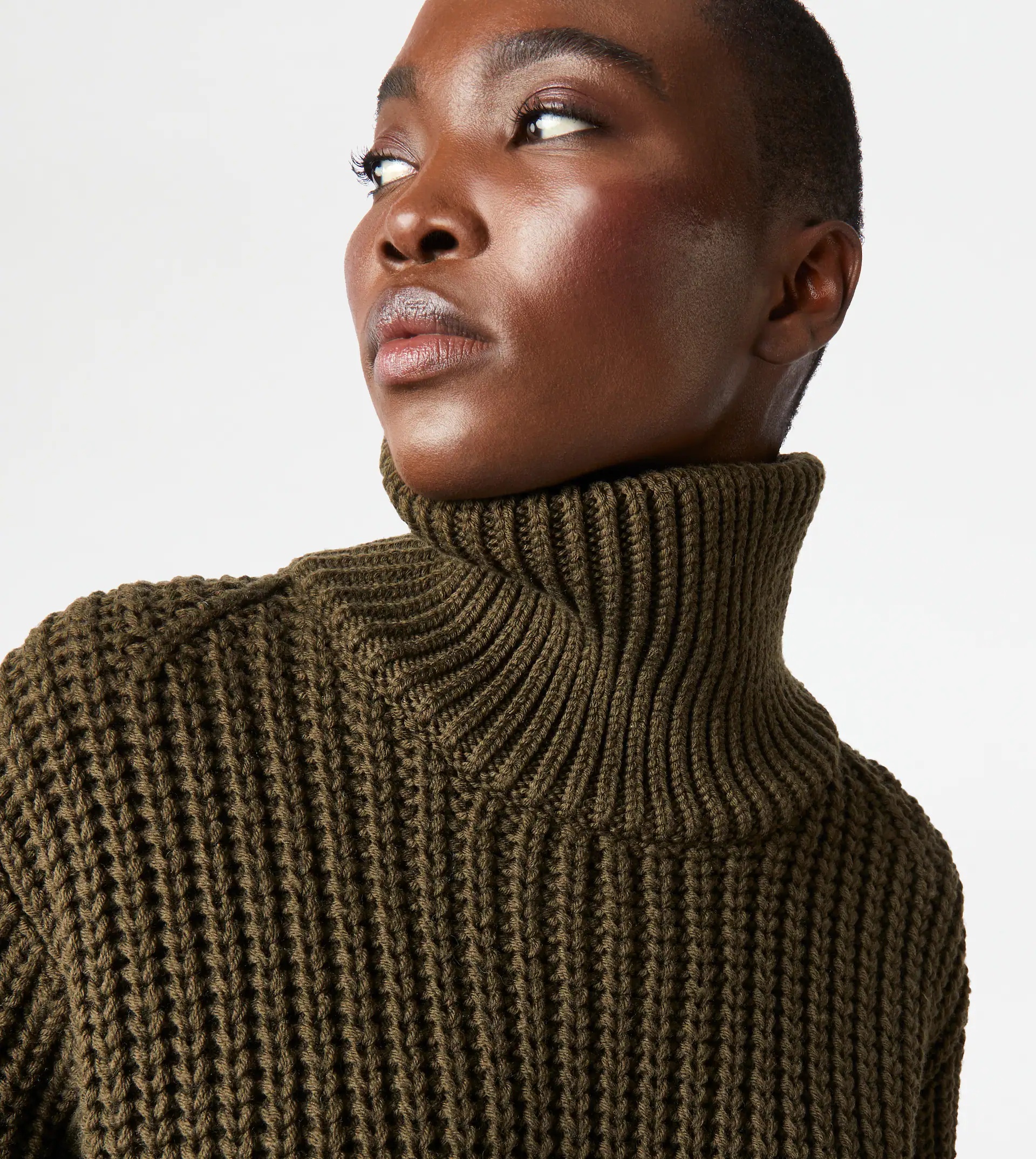 OVER TURTLENECK IN WOOL - GREEN - 5