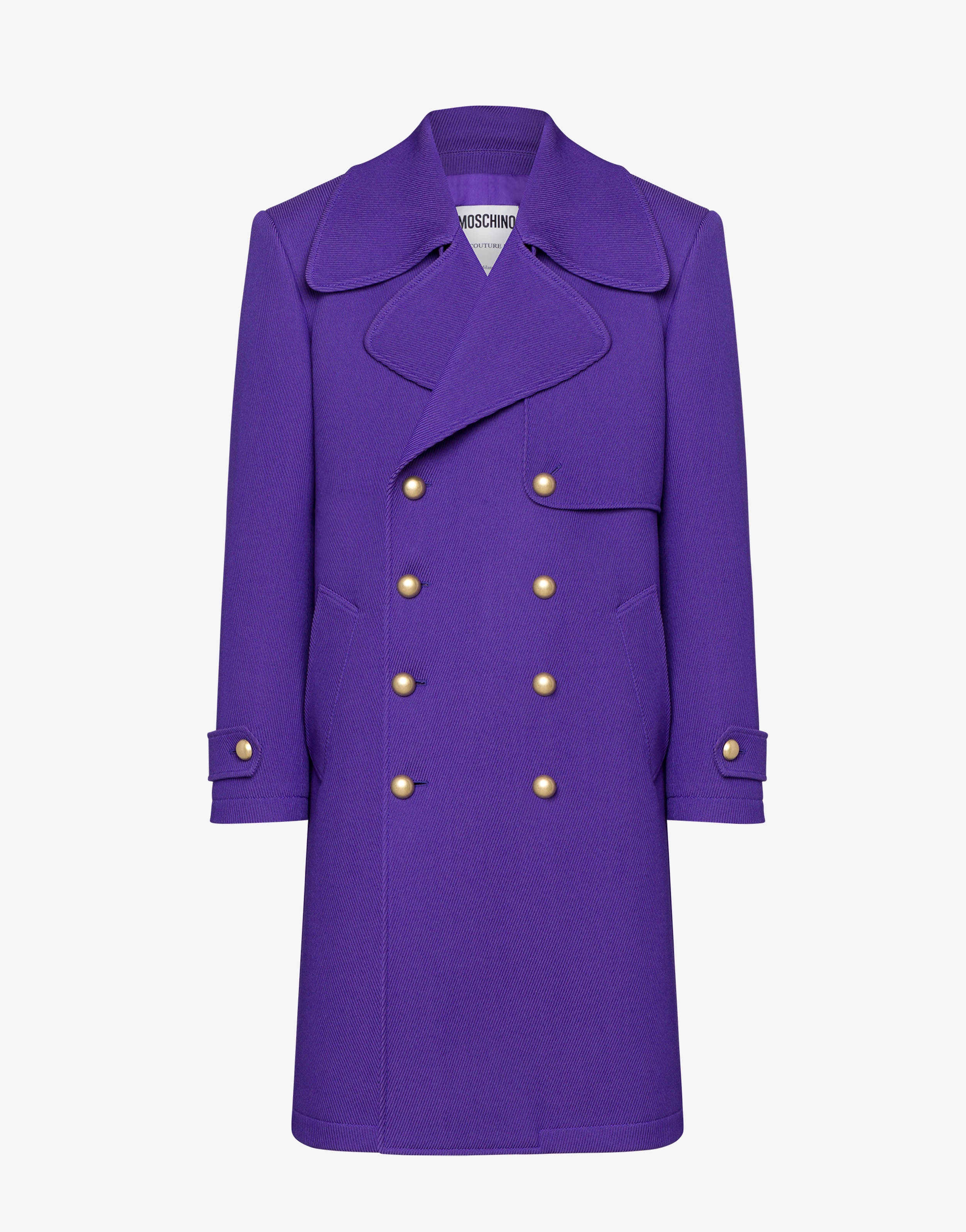 MILITARY-DETAIL COTTON WOOL COAT - 1