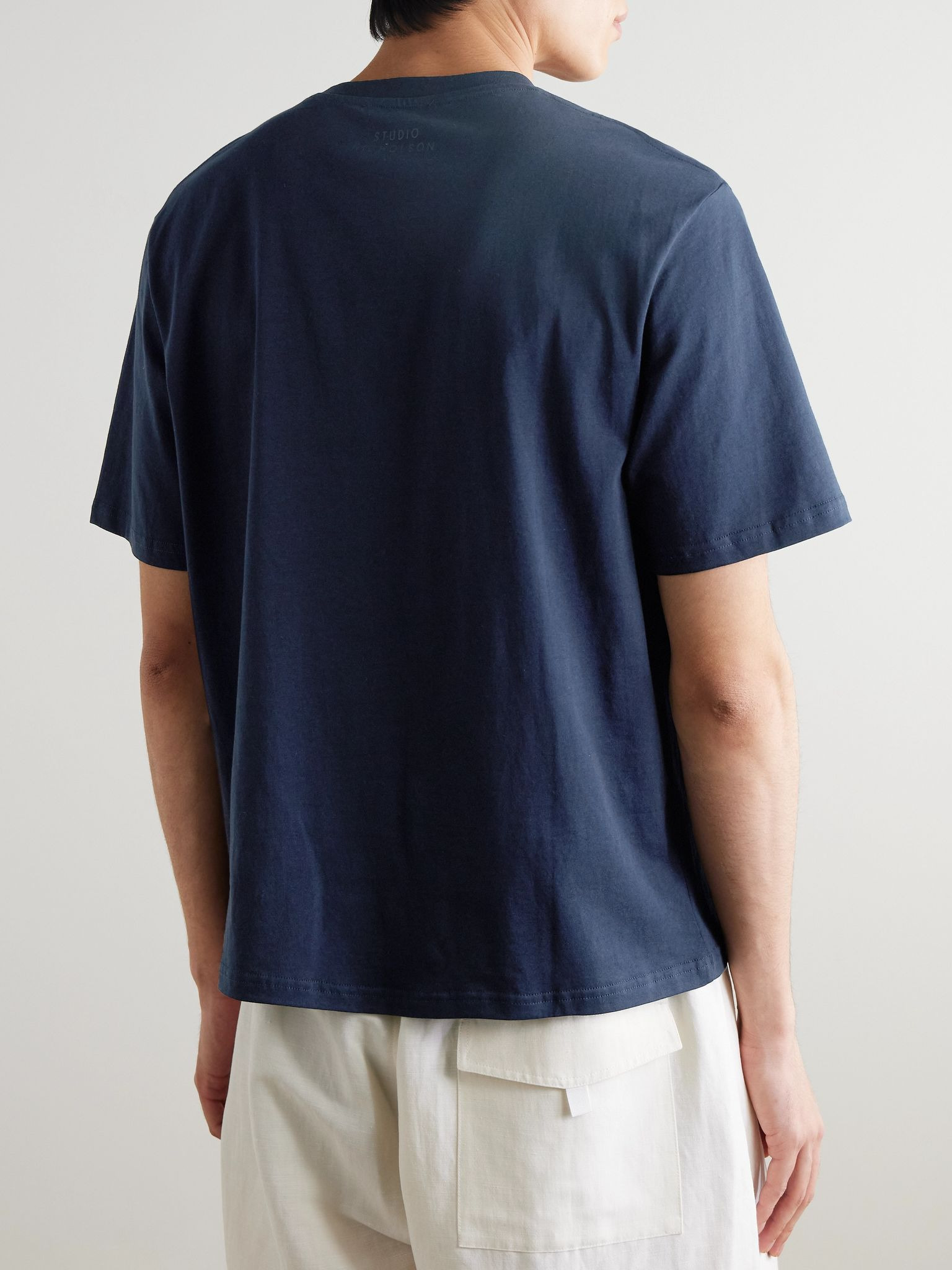 Oversized Cotton-Jersey T-Shirt Navy - 3