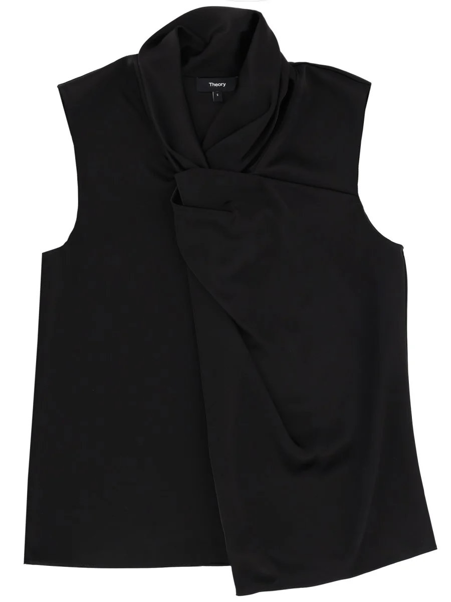DRAPED SLEEVELESS TOP - 1