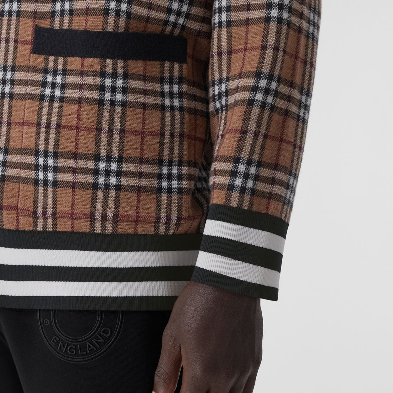 Check Wool Jacquard Cardigan - 2