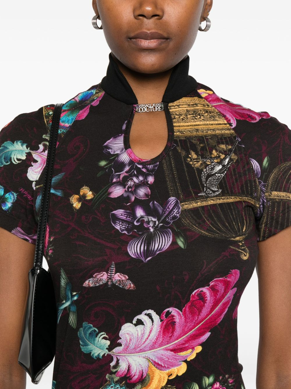 floral-print high-neck top - 5