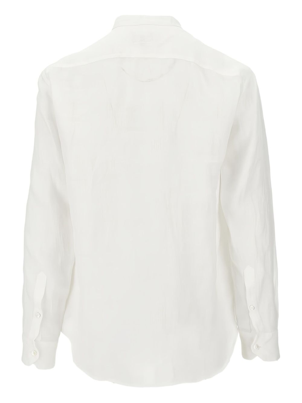 collarless long-sleeve shirt - 2