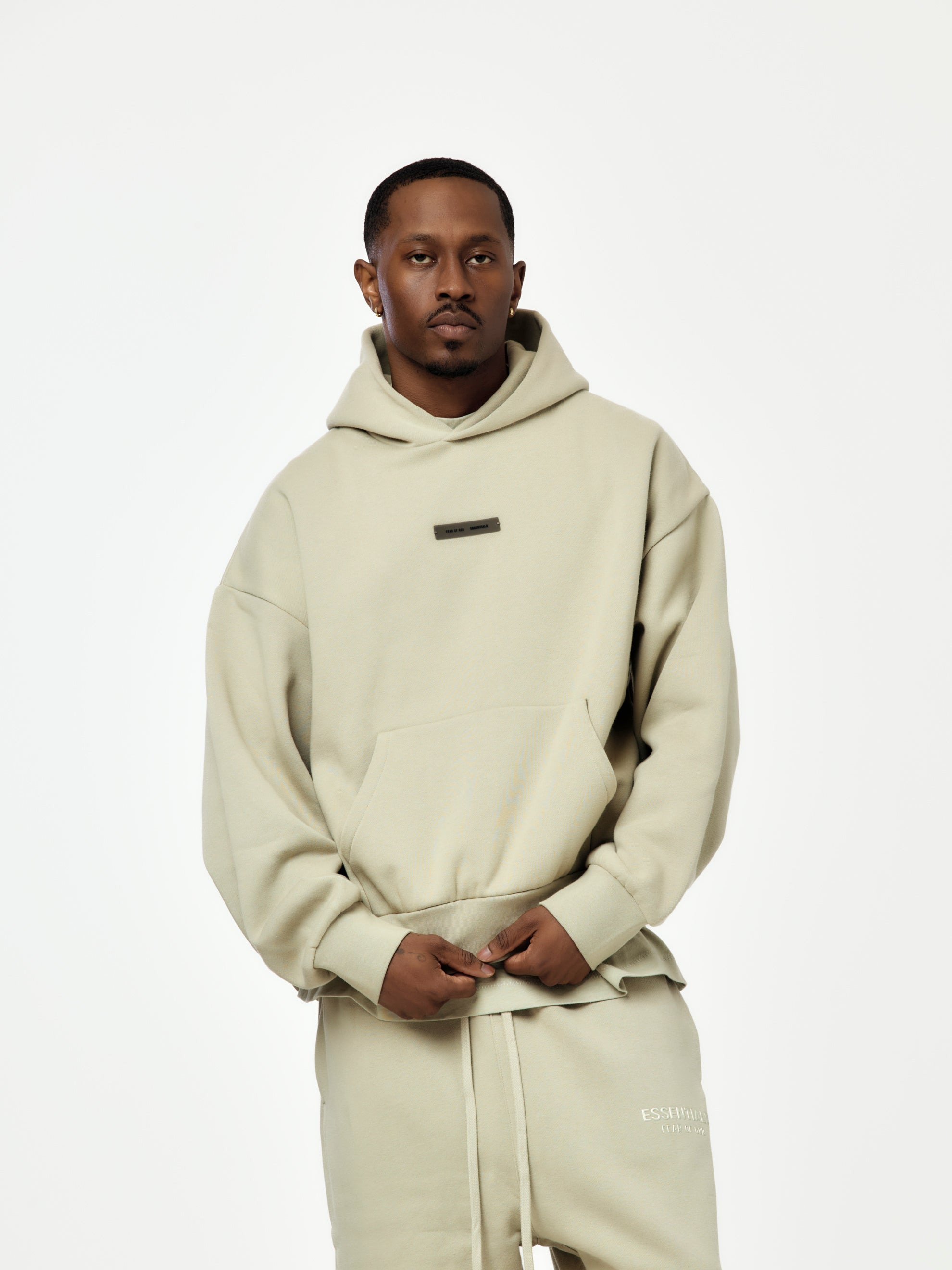 CLASSIC FIT FLEECE HOODIE (ABBEY STONE) - 3
