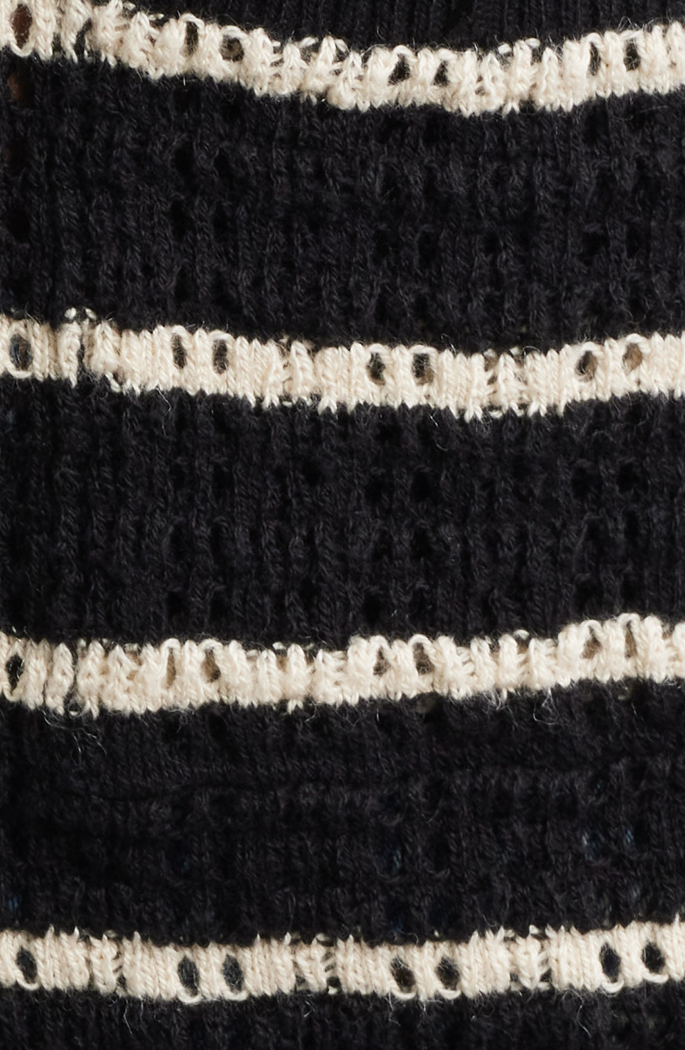 DÔEN Therese Stripe Open Knit Pima Cotton & Silk Cardigan in Noir Allaire Stripe at Nordstrom - 6