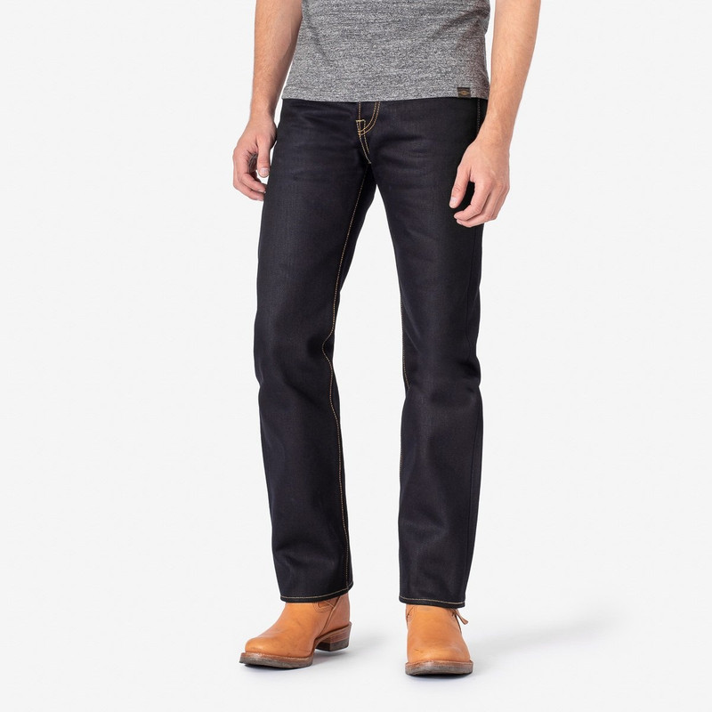 Iron Heart IH-666-XHSib 25oz Selvedge Denim Slim Straight Cut Jeans - Indigo/Black outlook