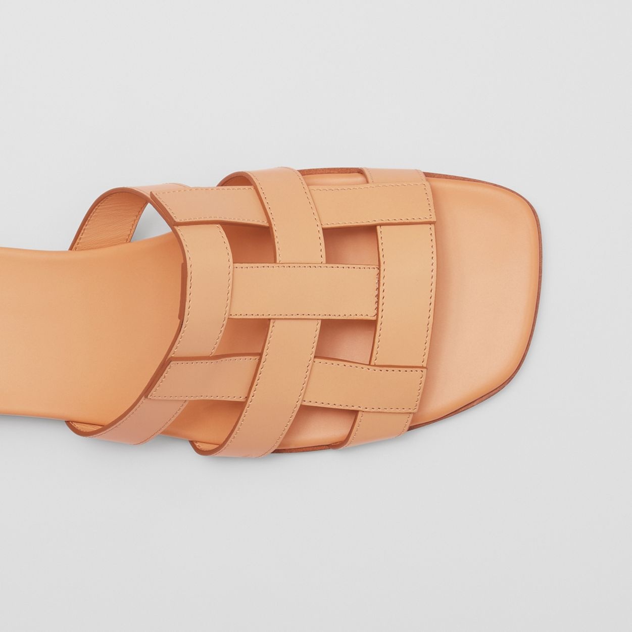 Latticed Leather Sandals - 2