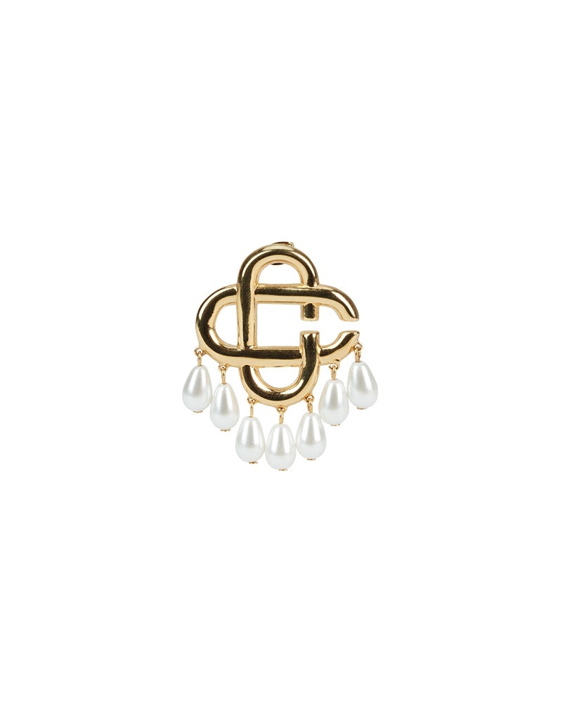Pearl Drop Logo Earrings - 1