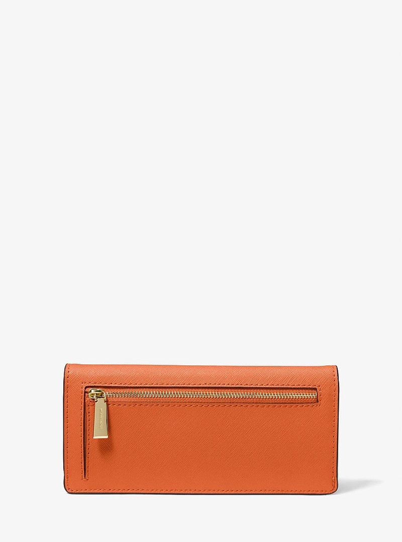 Jet Set Large Saffiano Leather Snap-Front Wallet 3
