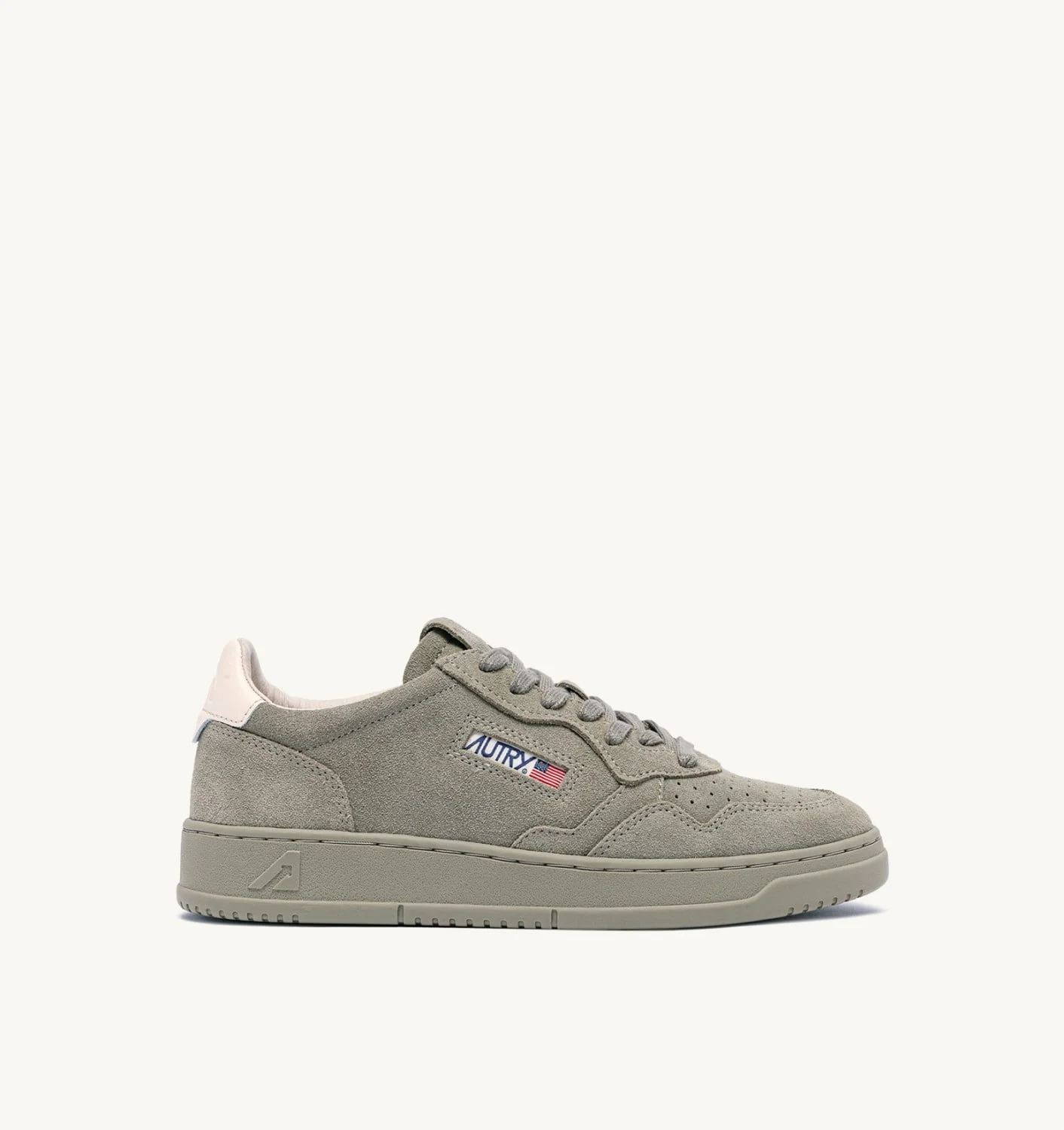 MEDALIST LOW SNEAKERS IN SILVER SAGE AND IVORY SUEDE - 1