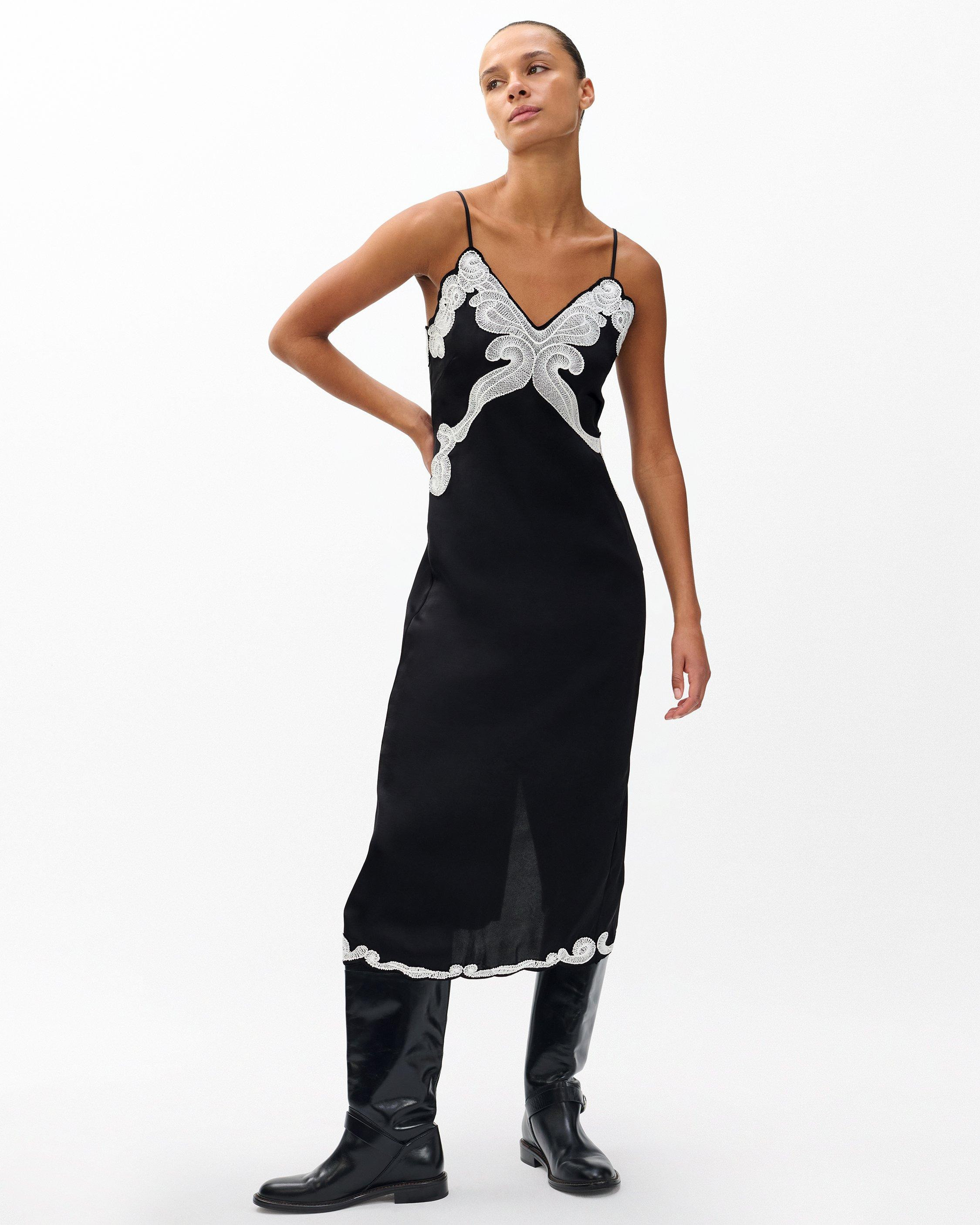 Ann Embroidered Slip Dress - 3