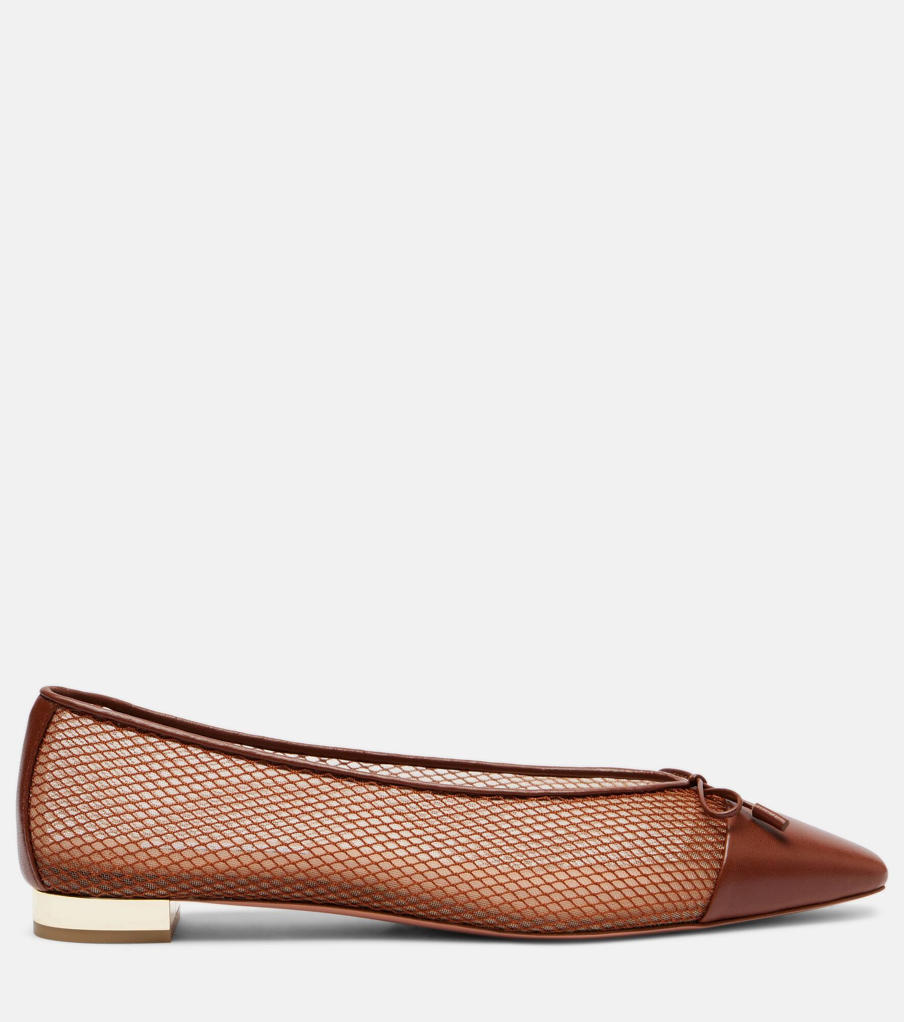 Gioia mesh and leather ballet flats - 4