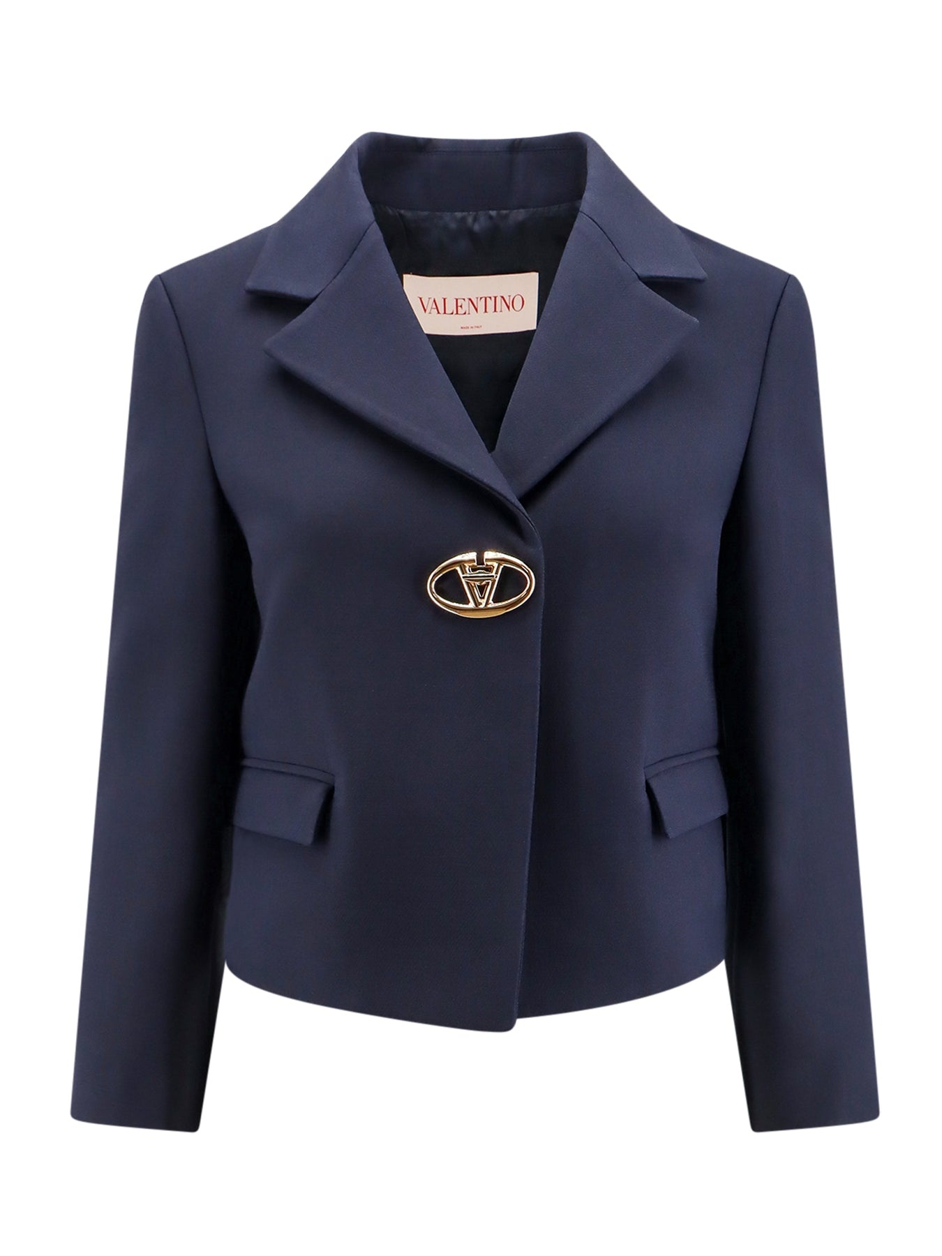 Virgin wool and silk blazer with iconic logo detail - 1