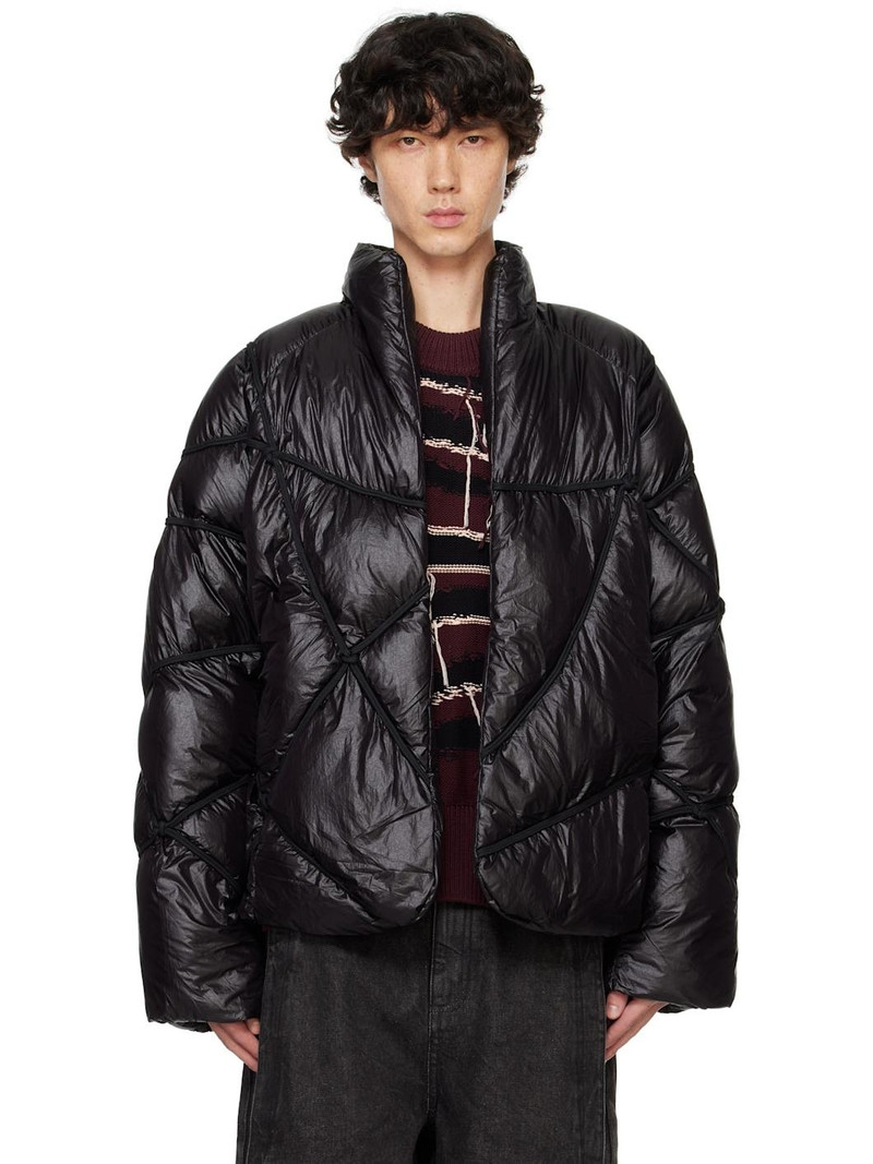 Black Angler Binded Puffer Jacket 1