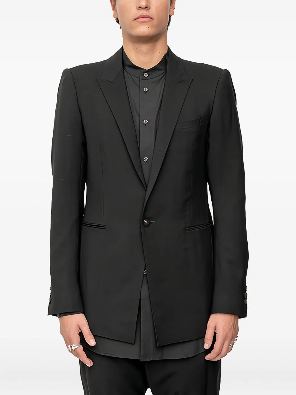 single-button tailored suit jacket - 1