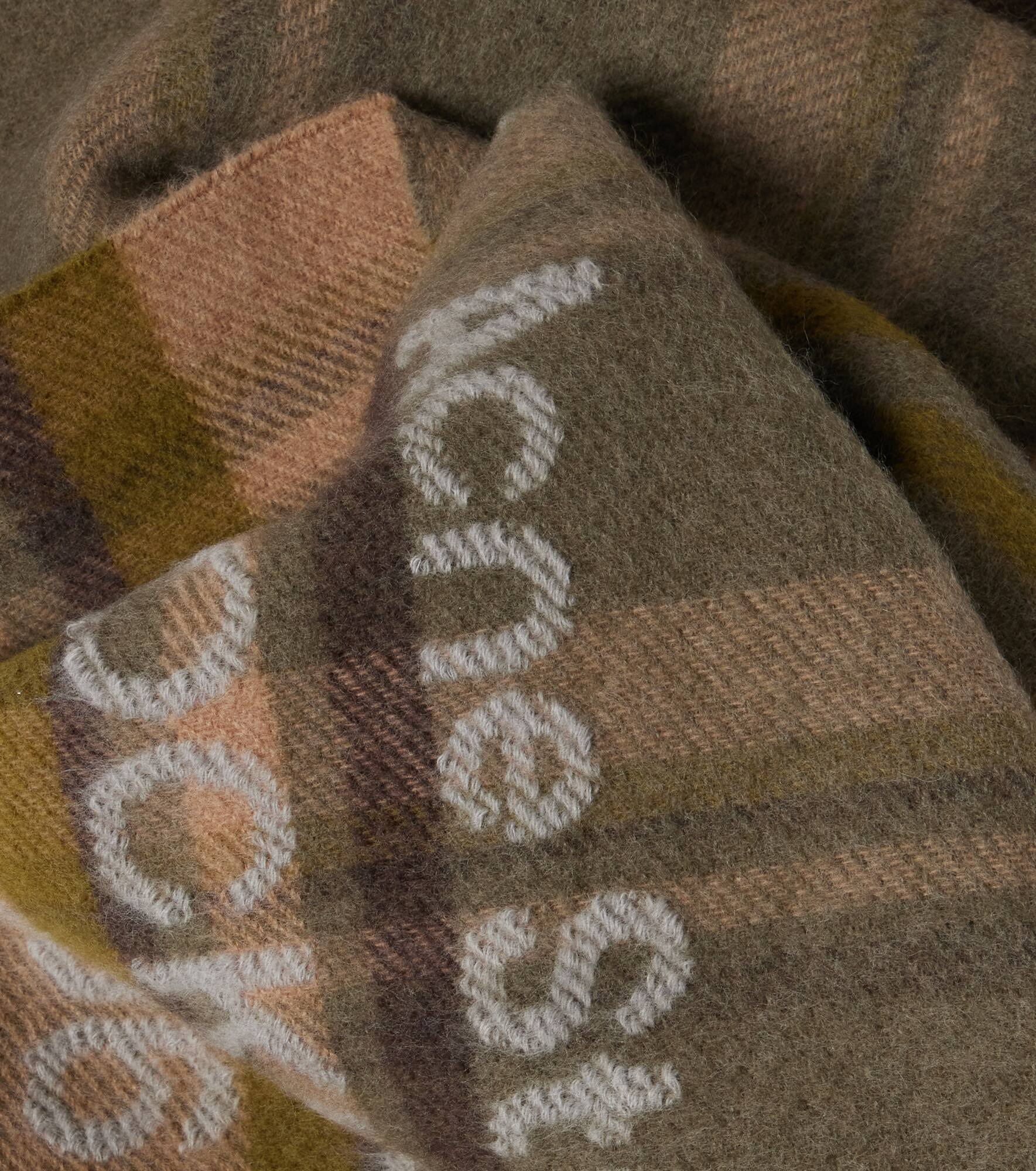 Logo checked wool scarf - 4