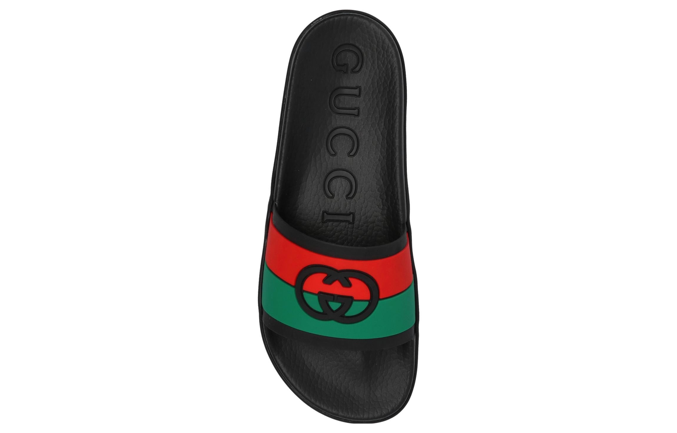 Gucci Slide 'Interlocking G - Black Red Green' 655265-JFA00-8815 - 4