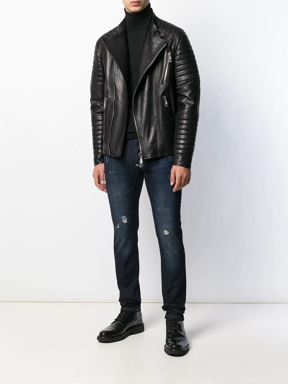 leather biker jacket - 2