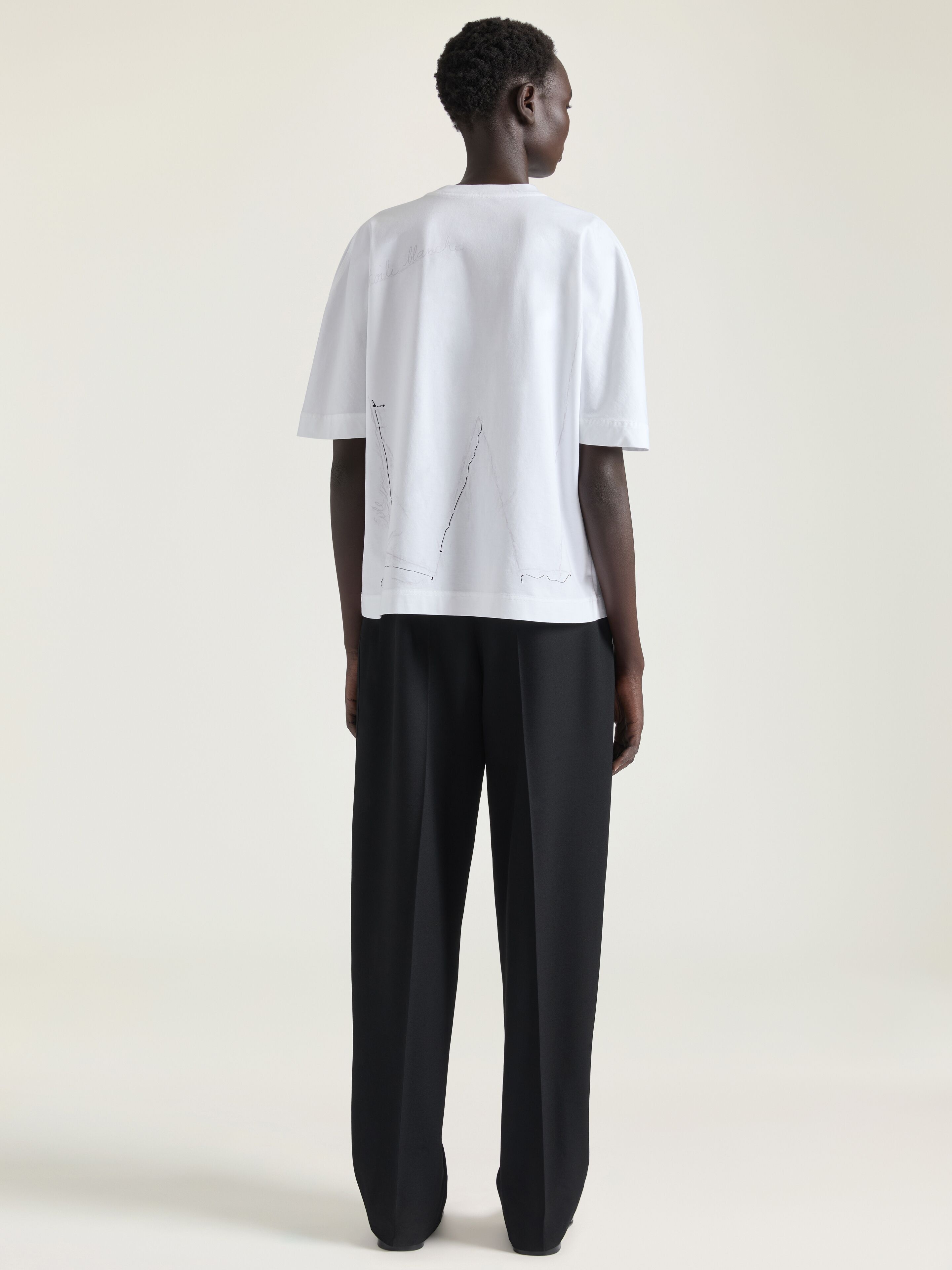 BOXY FIT T-SHIRT IN COTTON WITH TROMPE L'ŒIL PATTERN - 3