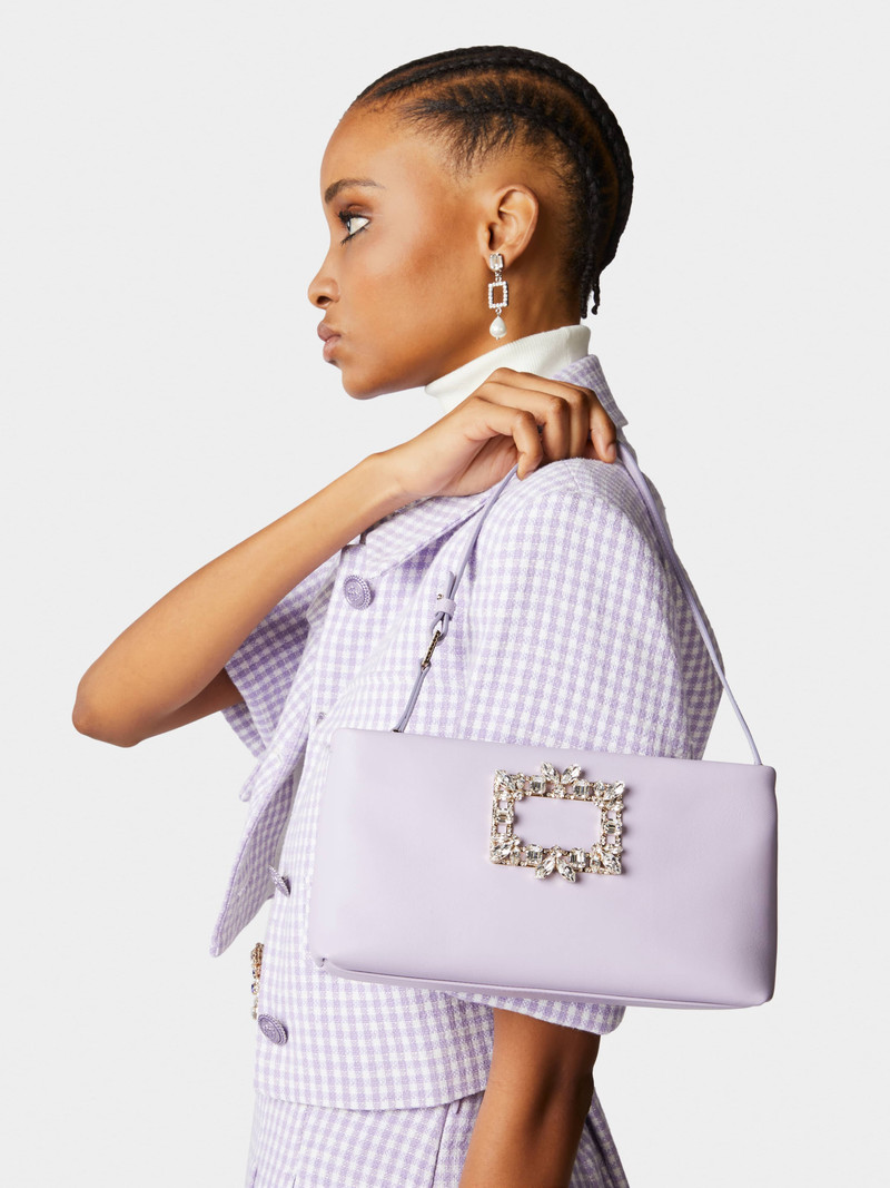 Roger Vivier RV Nightlily Broche Vivier Buckle Mini Bag in Leather outlook