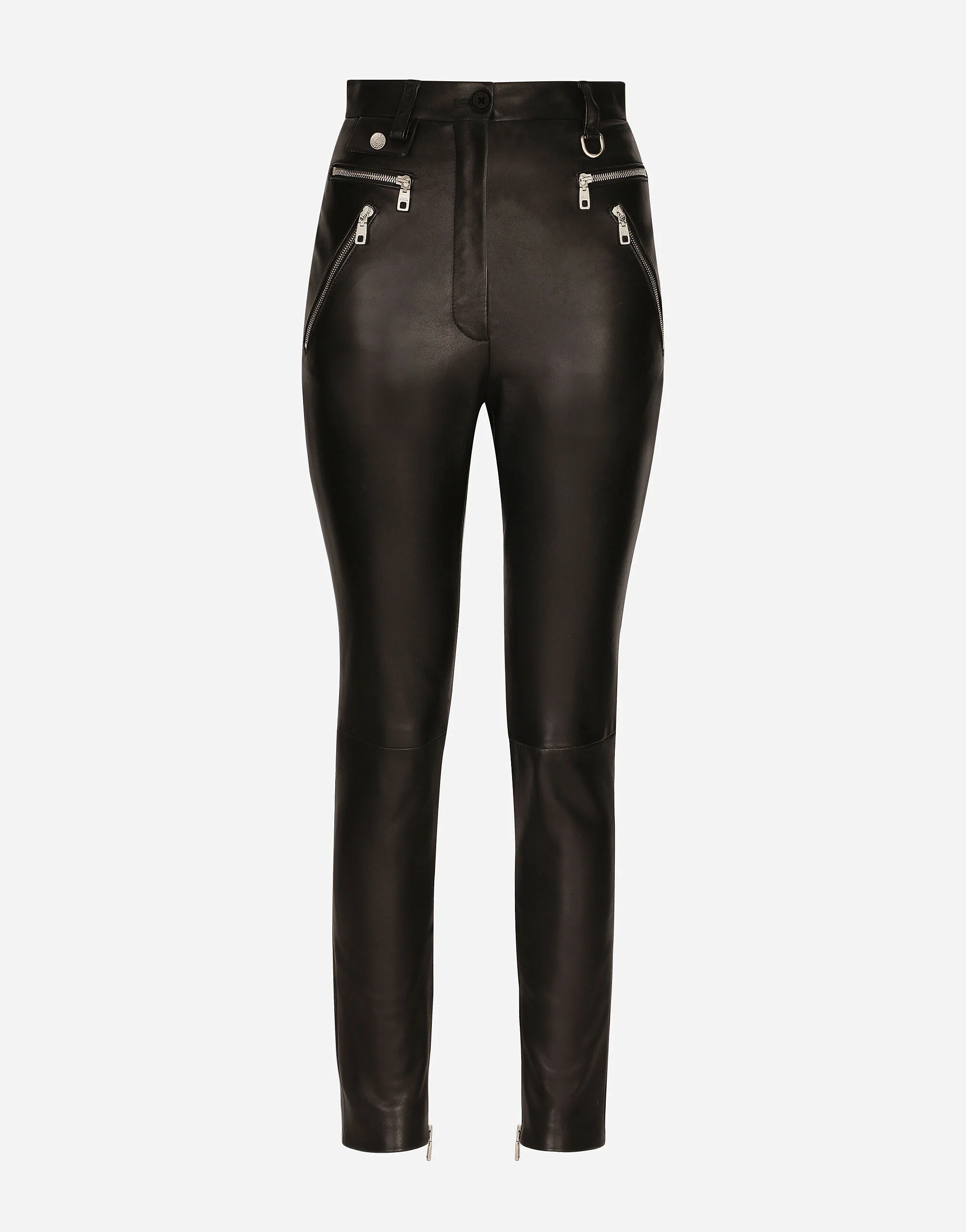Faux leather jeans with zipper - 1