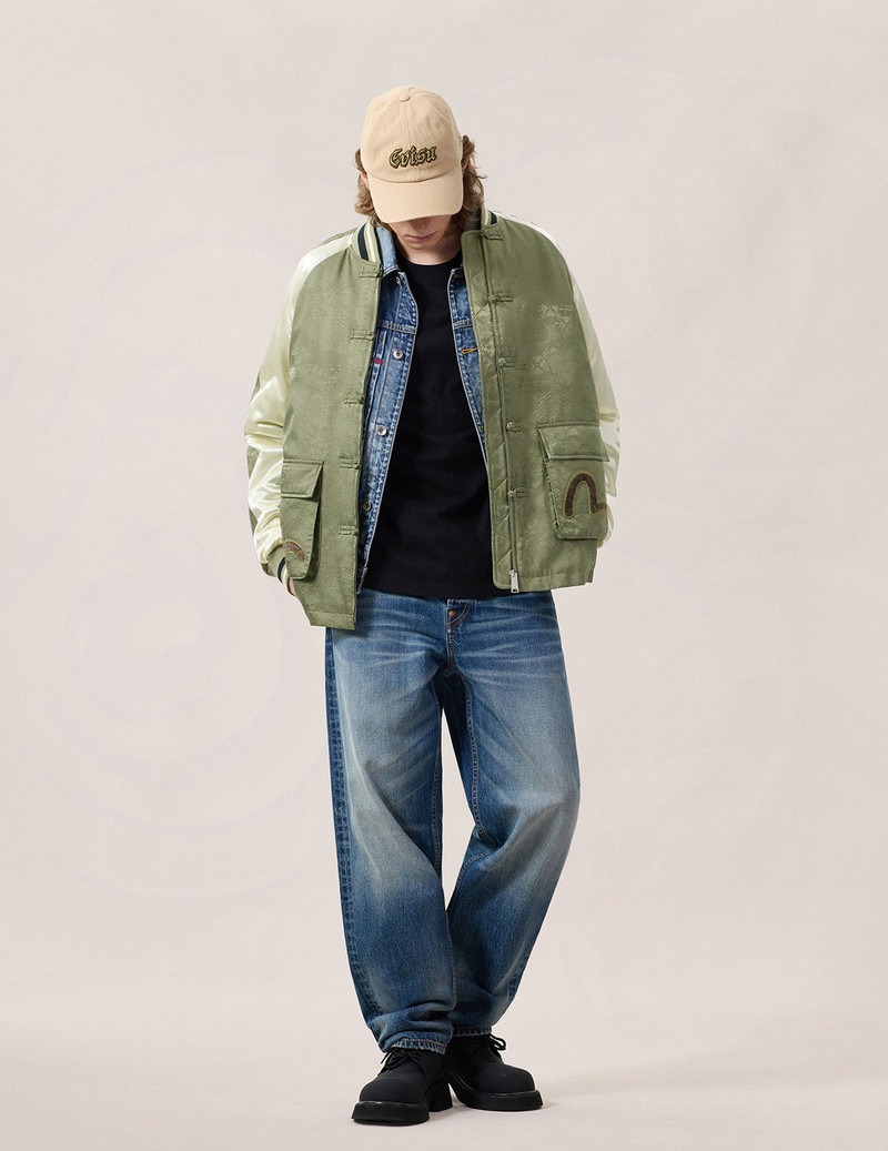 Allover Jacquard Padded Chinese Jacket - Green 15