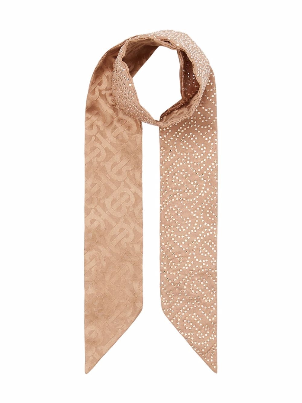 reversible crystal-embellished monogram scarf - 4