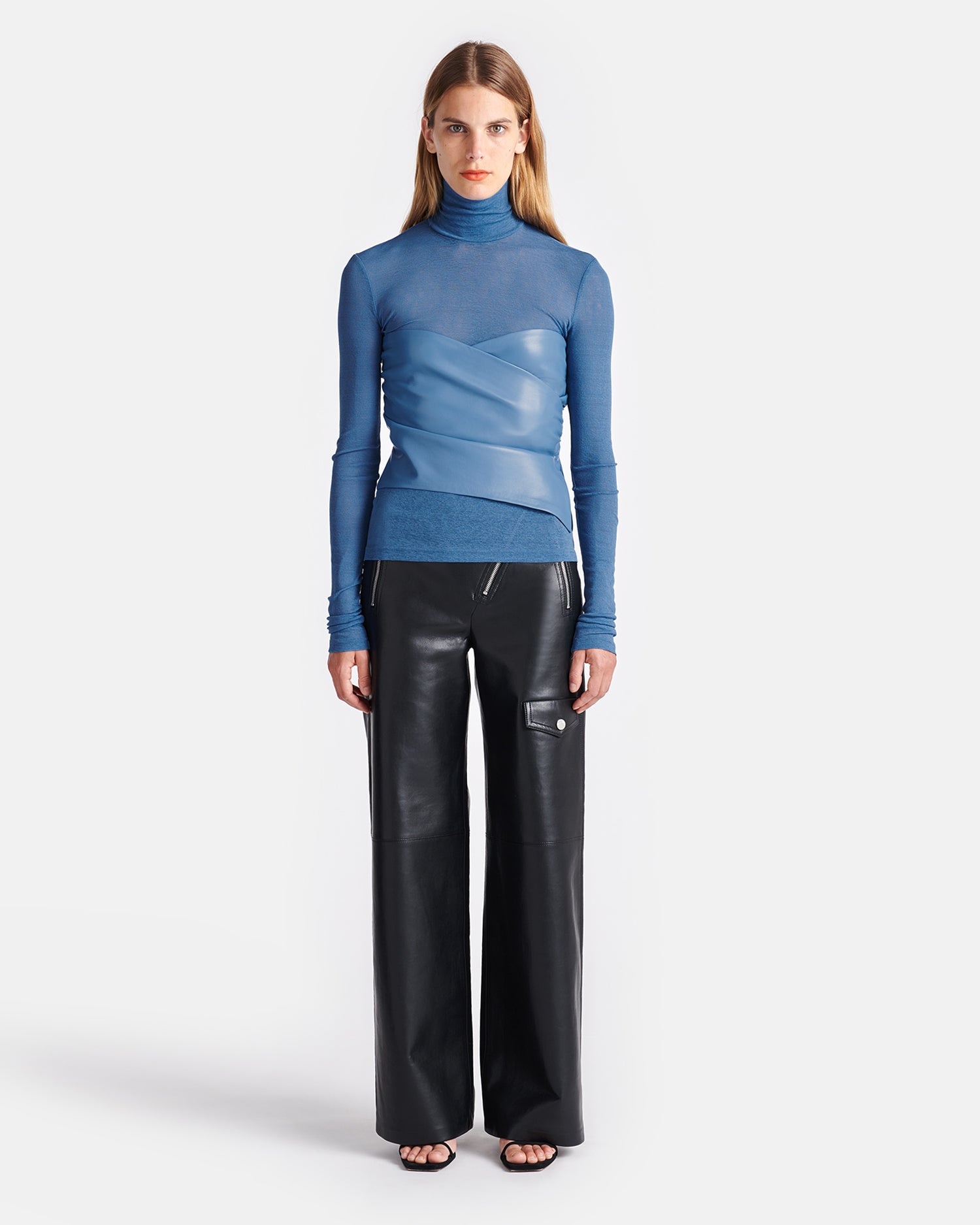 Regenerated Leather Straight-Leg Pants - 2