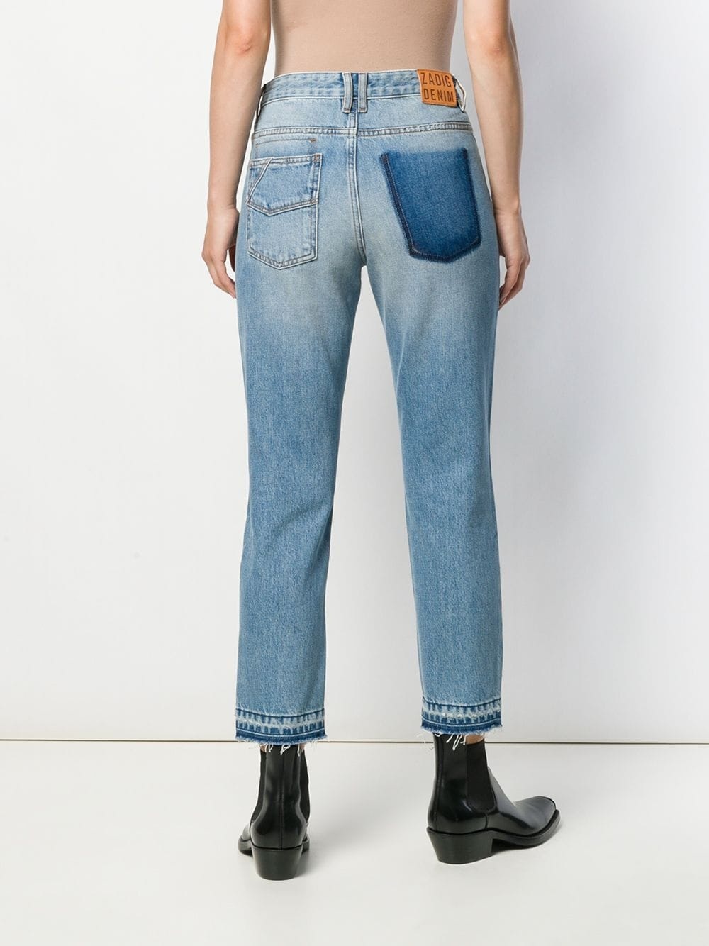 distressed straight jeans - 4