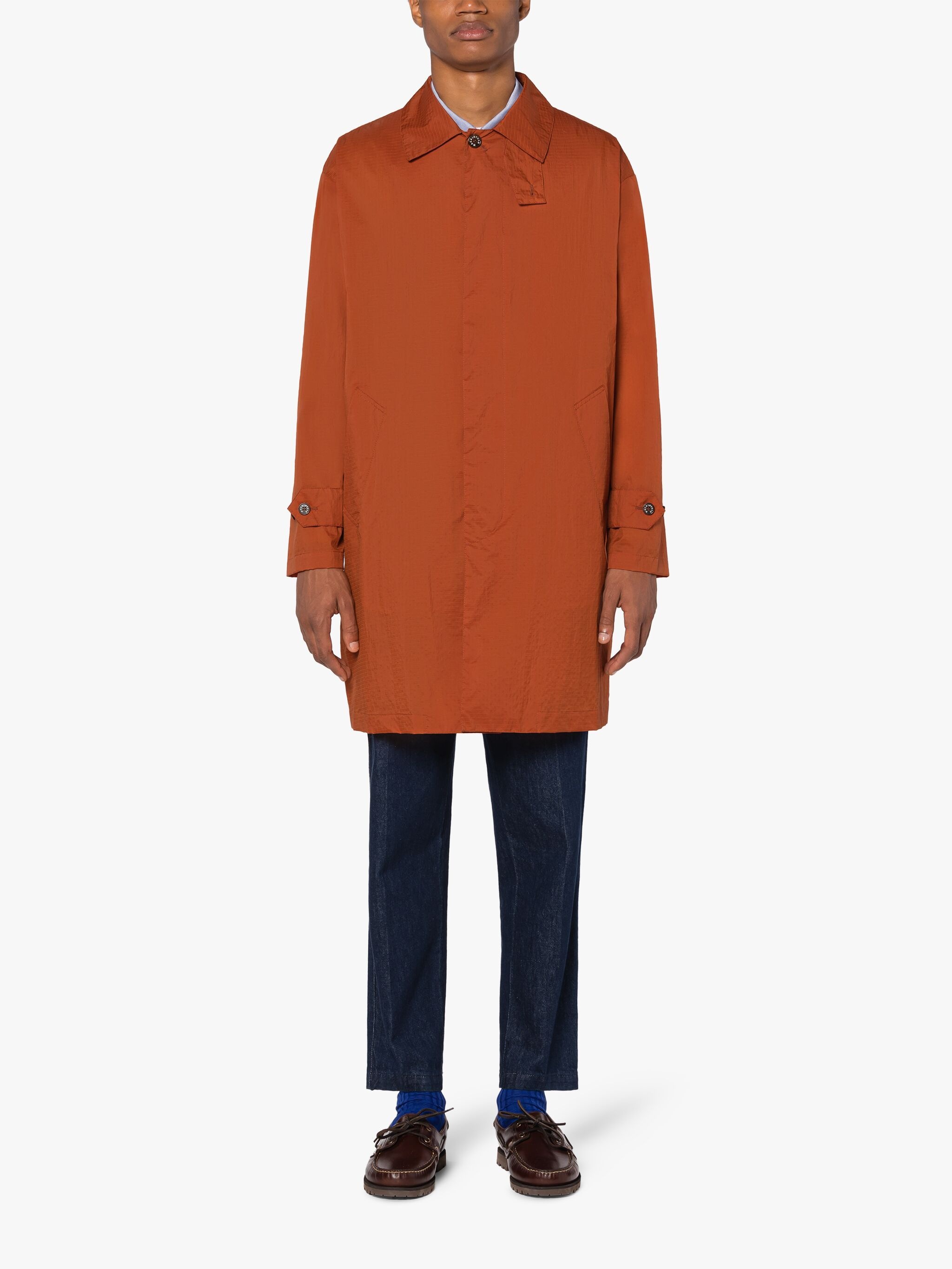 SOHO ORANGE NYLON PACKABLE RAINCOAT - 2