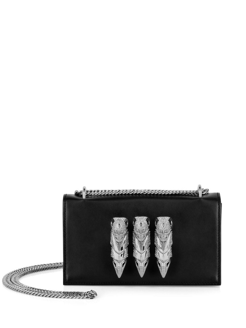 skull-appliquÃ© leather shoulder bag 1