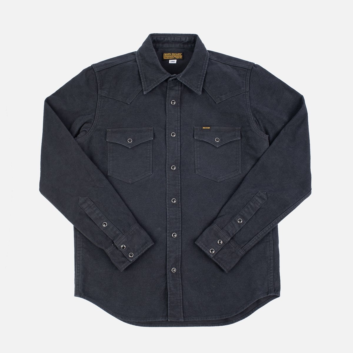 9oz Raised Whipcord Western Shirt - Black - 1