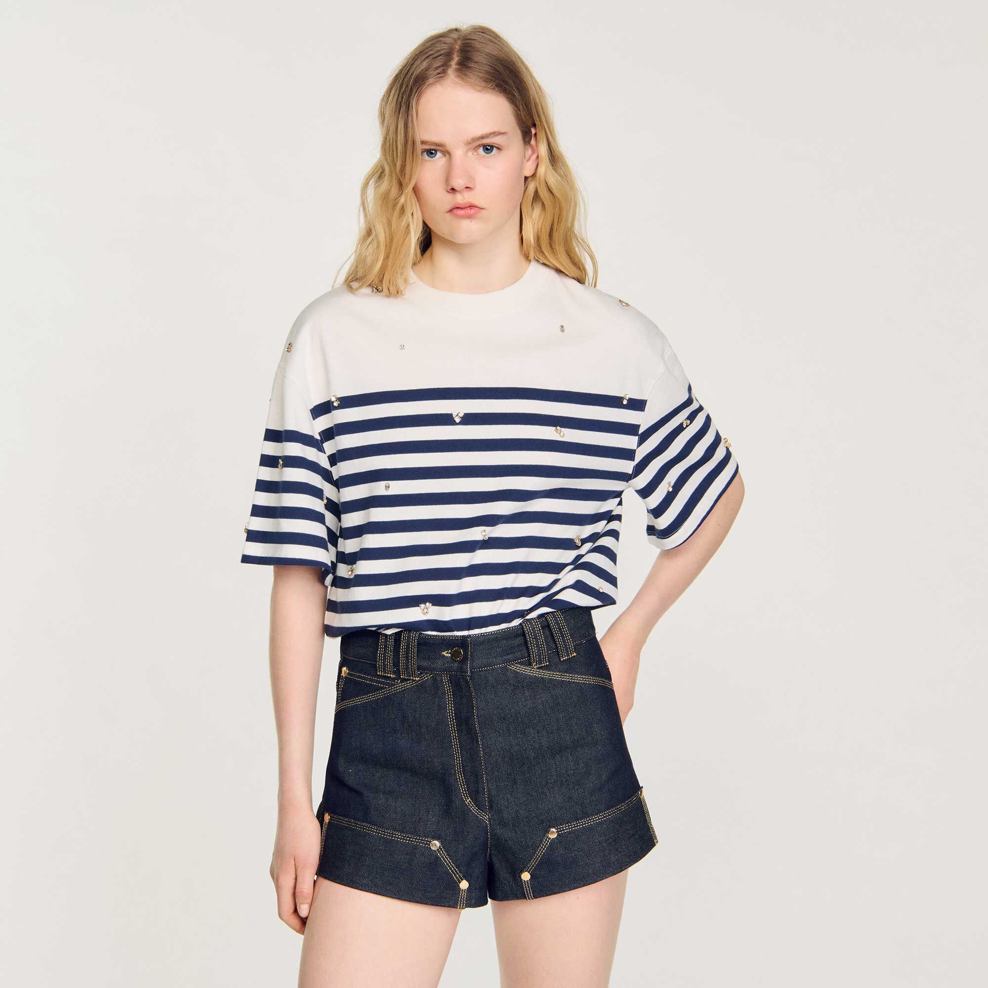 RHINESTONE BRETON T-SHIRT - 5