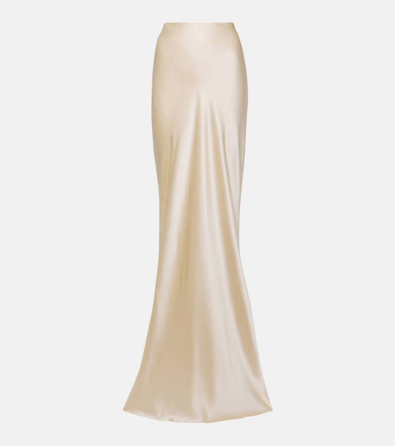 Silk satin maxi skirt 1