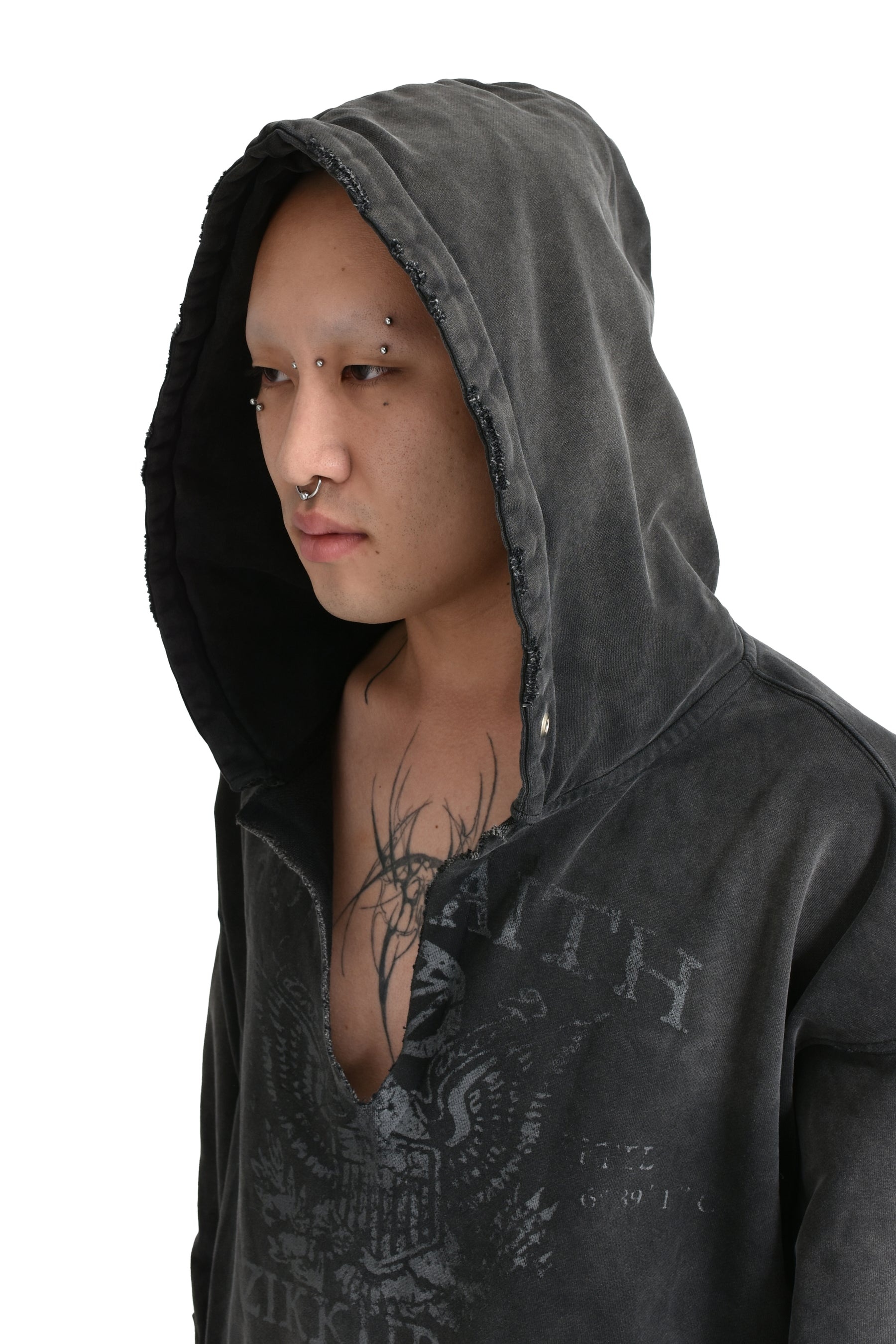 NO/FAITH STUDIOS LOOSE FIT HOODIE / BLK