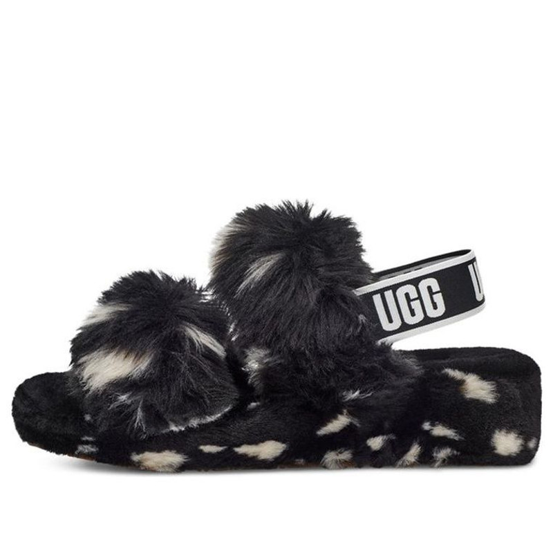 (WMNS) UGG OH Yeah Spots Sandals Black 1118165-BLK 1