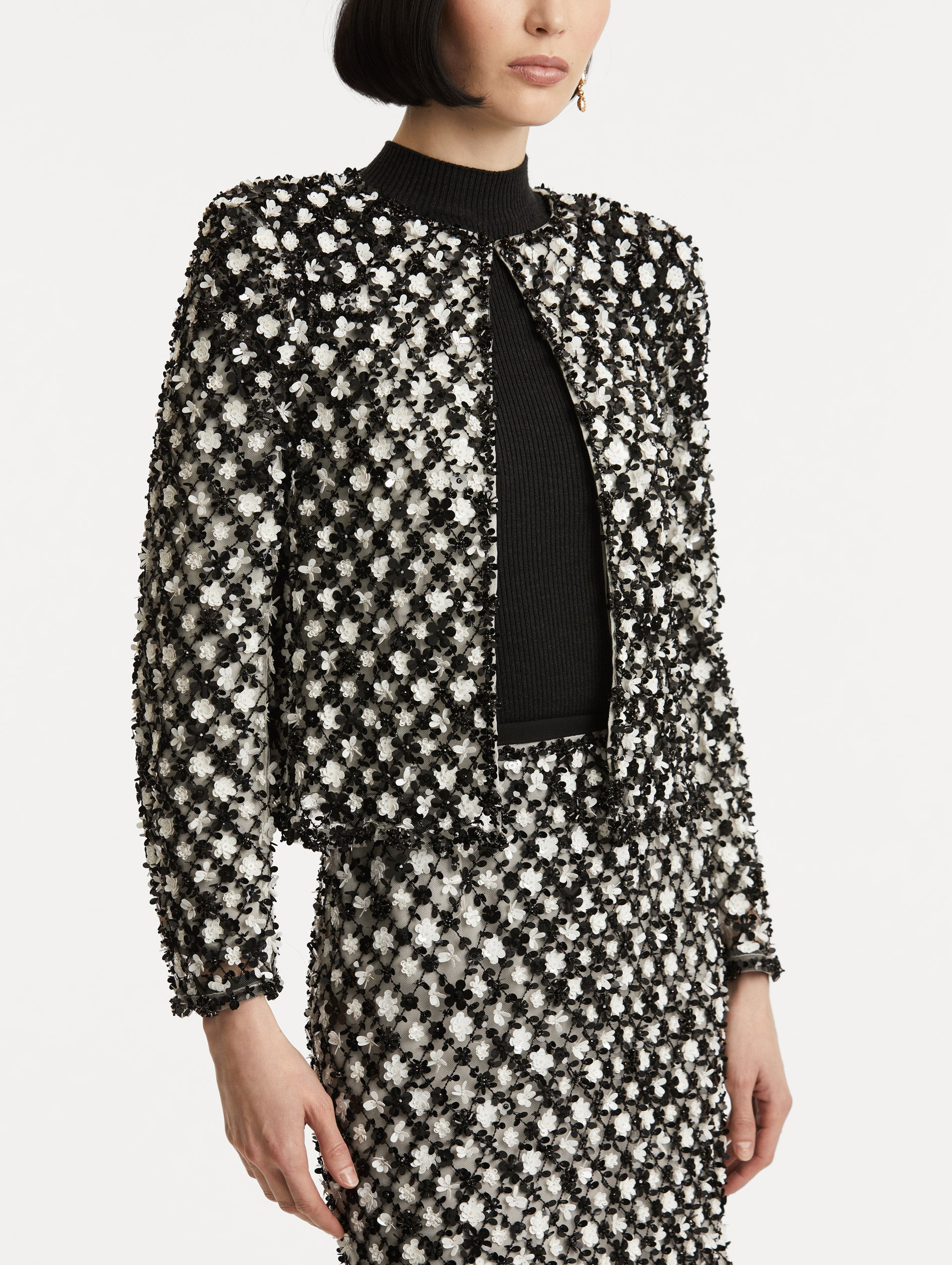 SEQUIN FLORET EMBROIDERED JACKET - 6