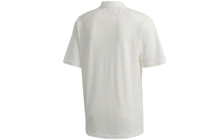 Men's Y-3 Solid Color Logo Polo Shirt White FN3356 - 3
