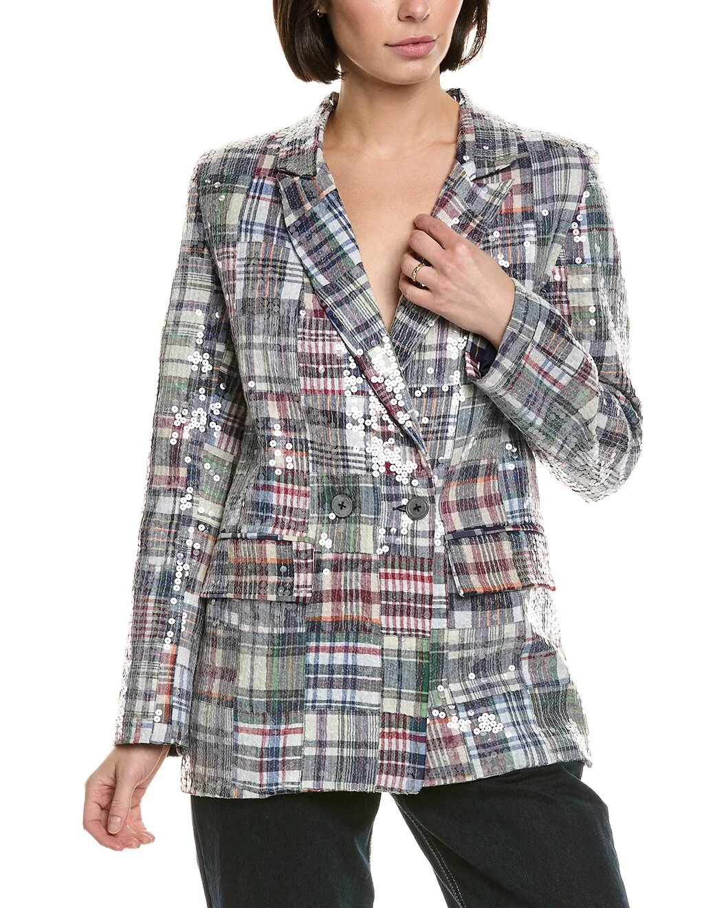 Cynthia Rowley Sequin Madras Blazer - 1