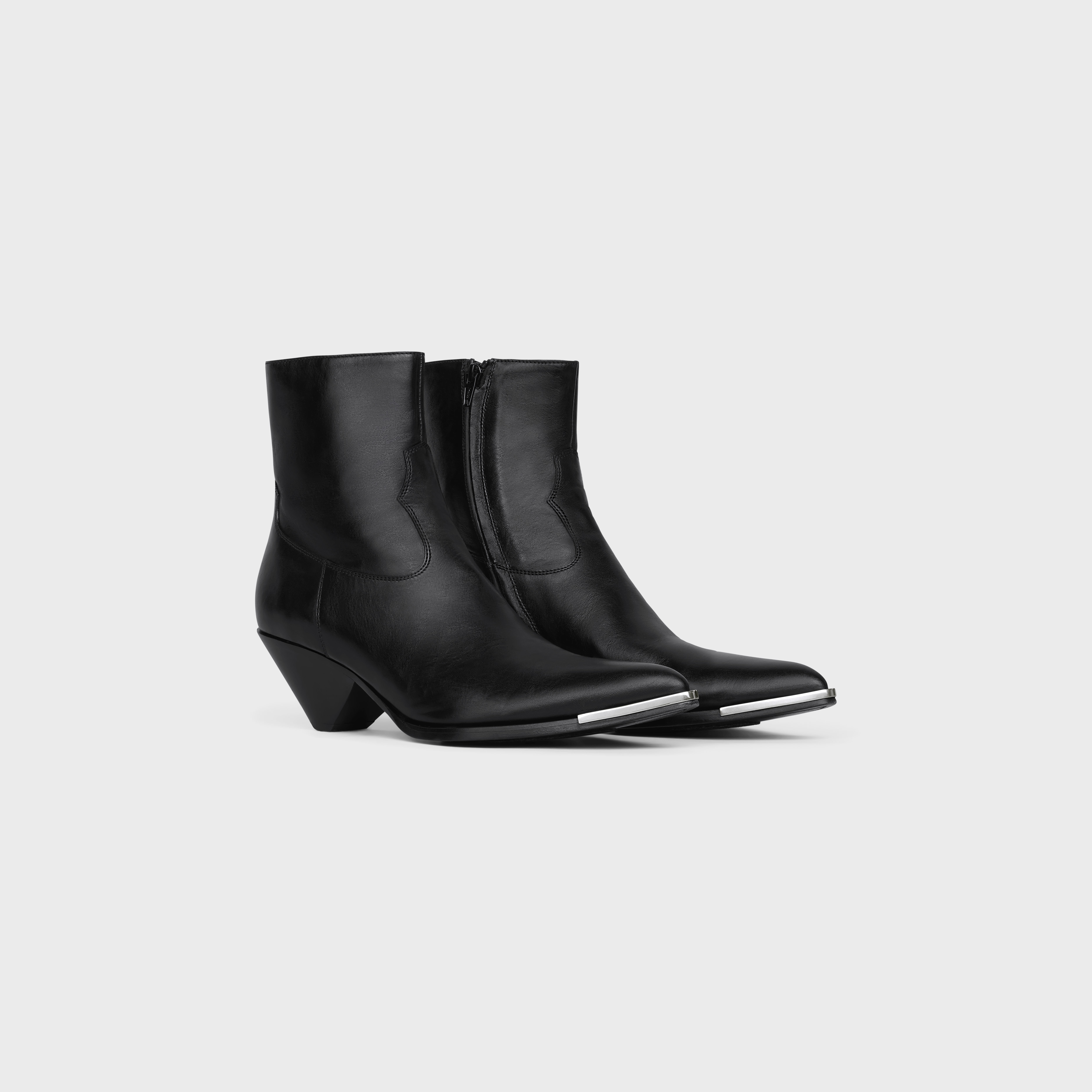 ZIPPED CONIQUE BOOT WITH METAL TOE in SHINY CALFSKIN - 2