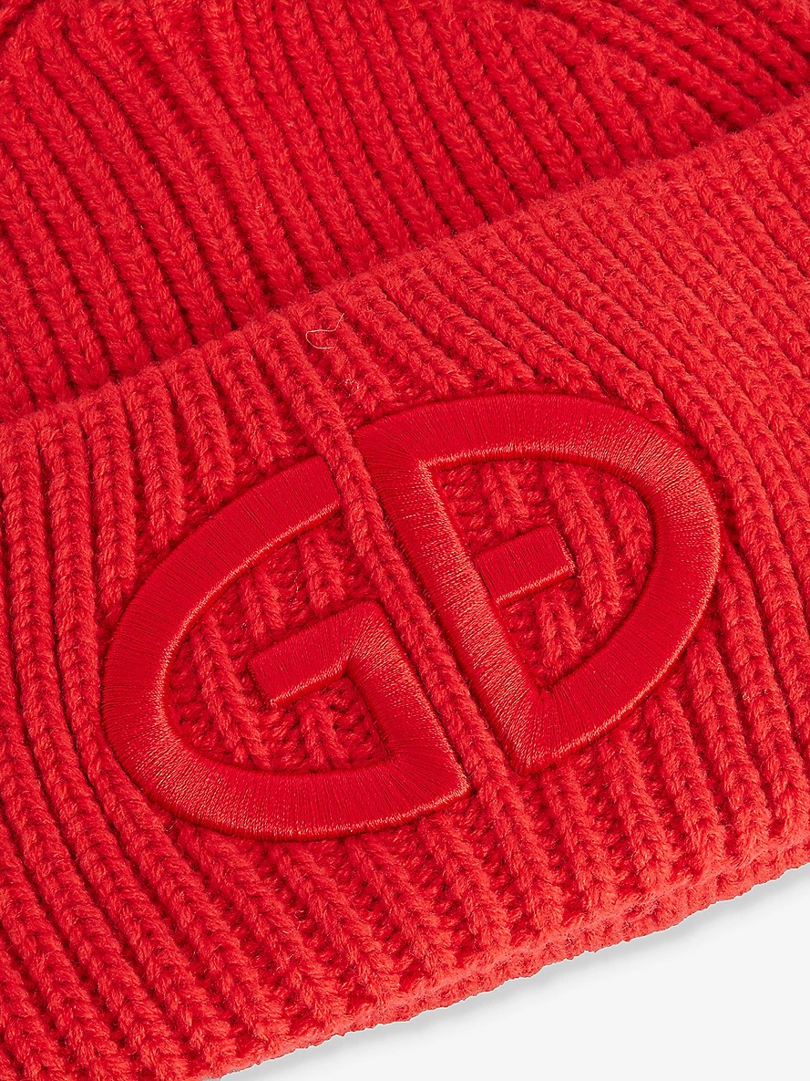 Valerie brand-embroidery knitted beanie - 2