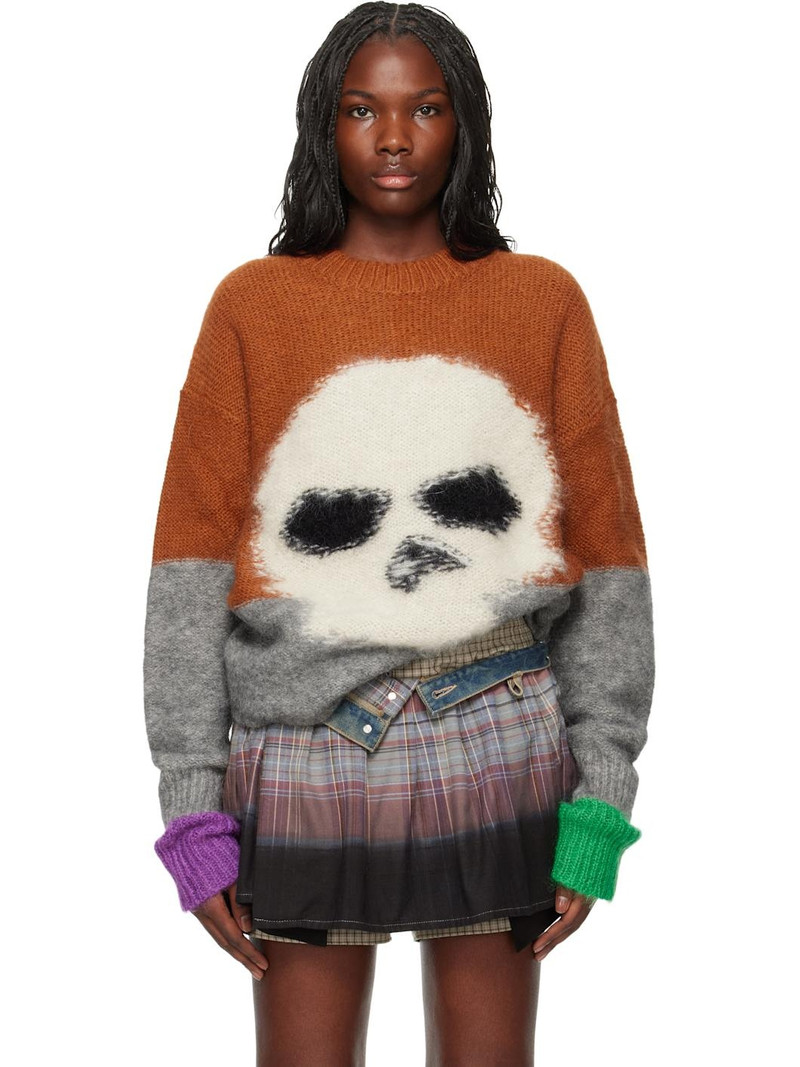 skull intarsia-knit 스웨터 - 1