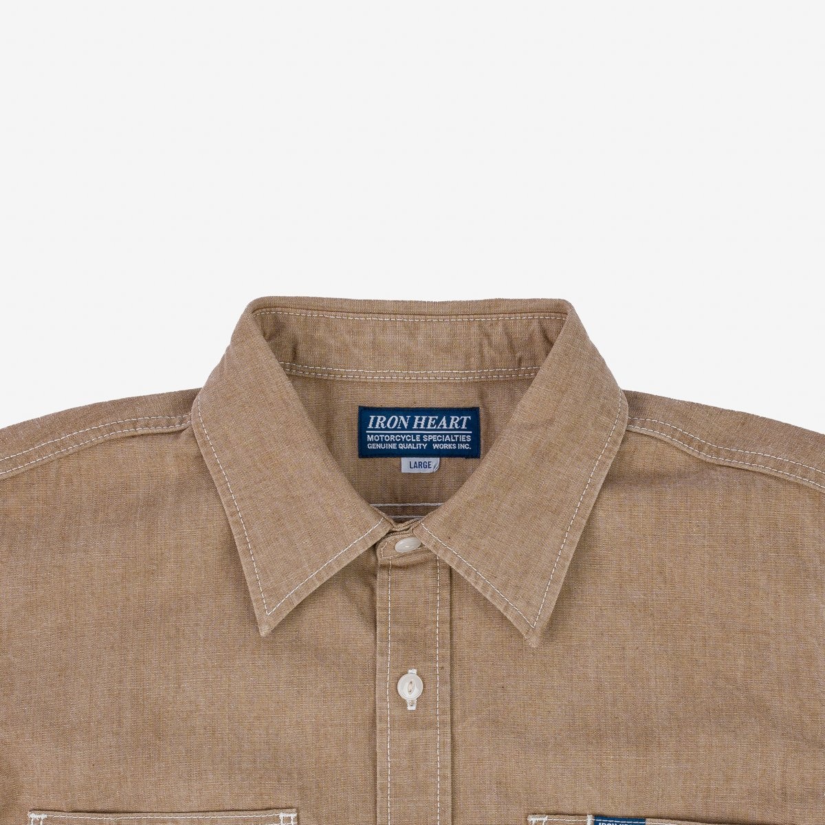 IHSH-363-MOC 10oz Organic Chambray Work Shirt - Mocha - 8