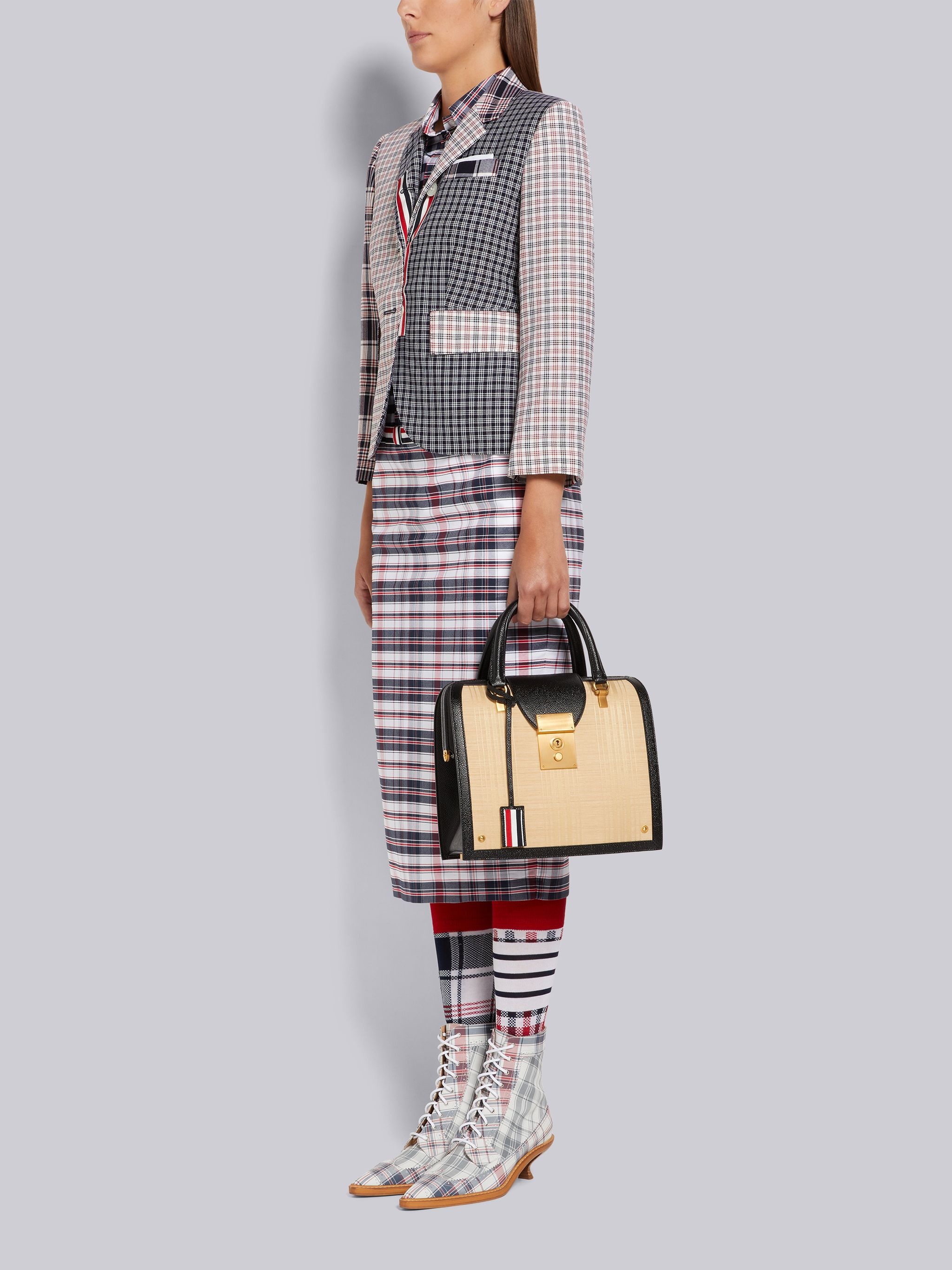 Sand Horse Hair Contrast Leather Frame Mrs. Thom Jr. Bag - 6