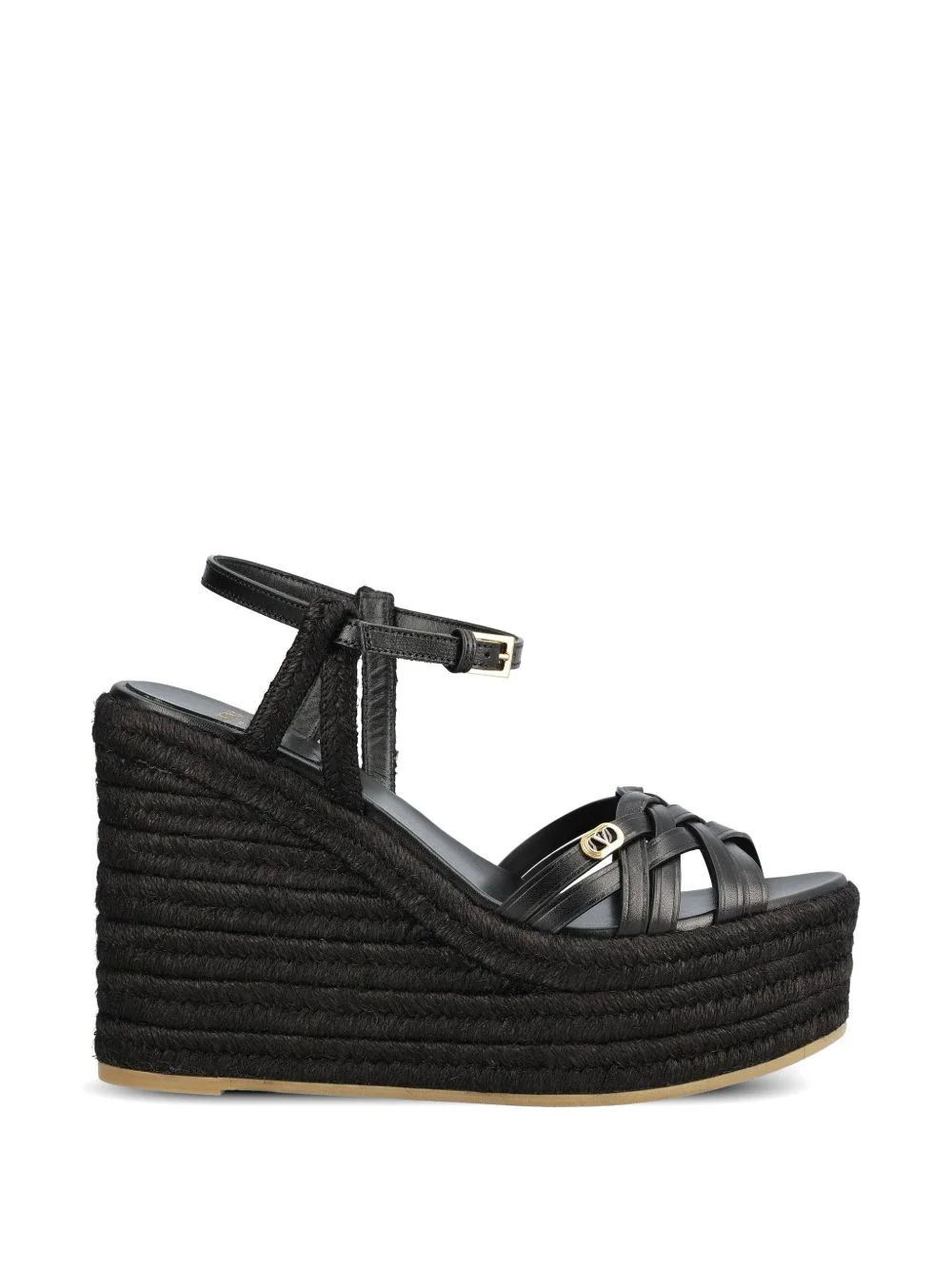 Rockstud woven wedge sandals - 1