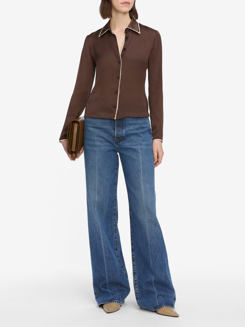 FRAME The Slim Essential Shirt in Coffee Multi outlook
